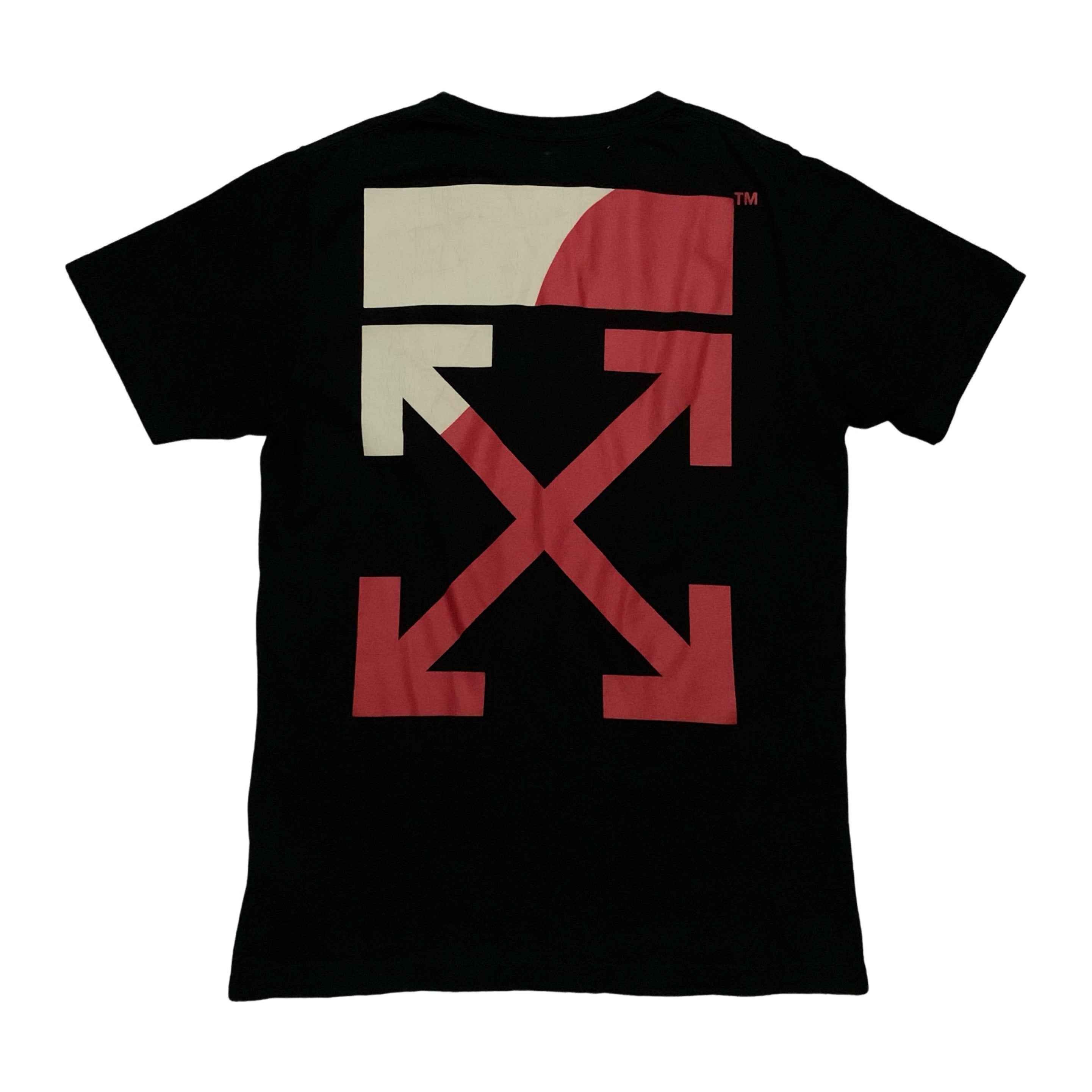 Off White Large Diagonal Split Arrows Black Tee Virgil Abloh (OMAA027S19185006)