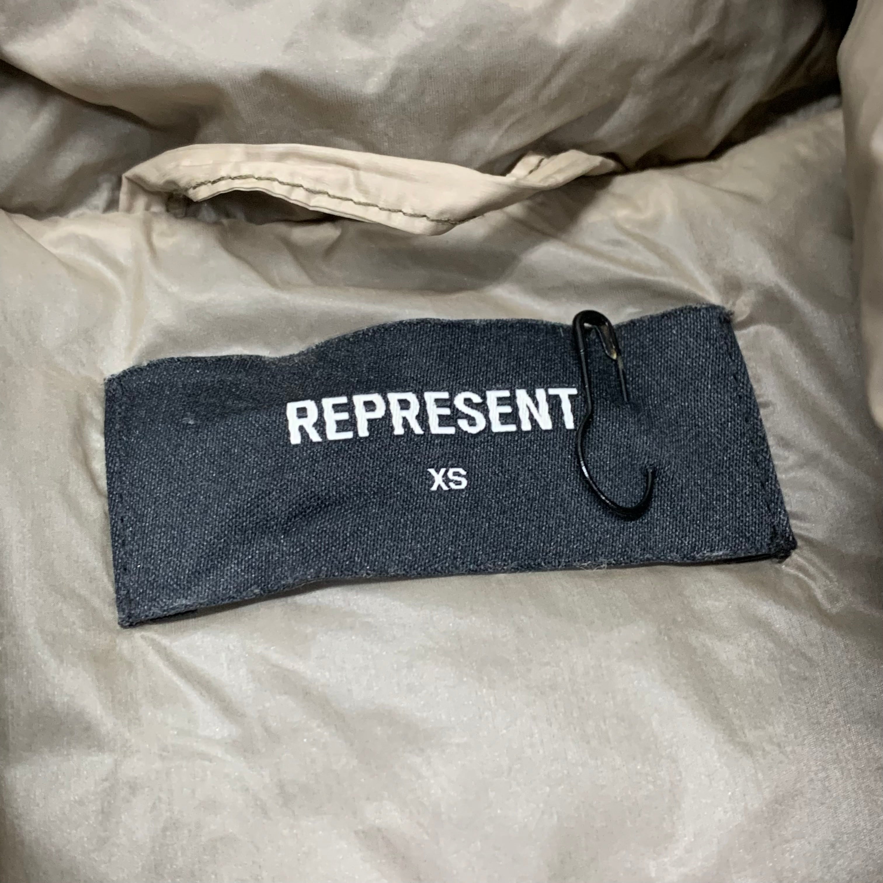 Represent XS Gilet Puffer Nylon Washed Beige Jacket