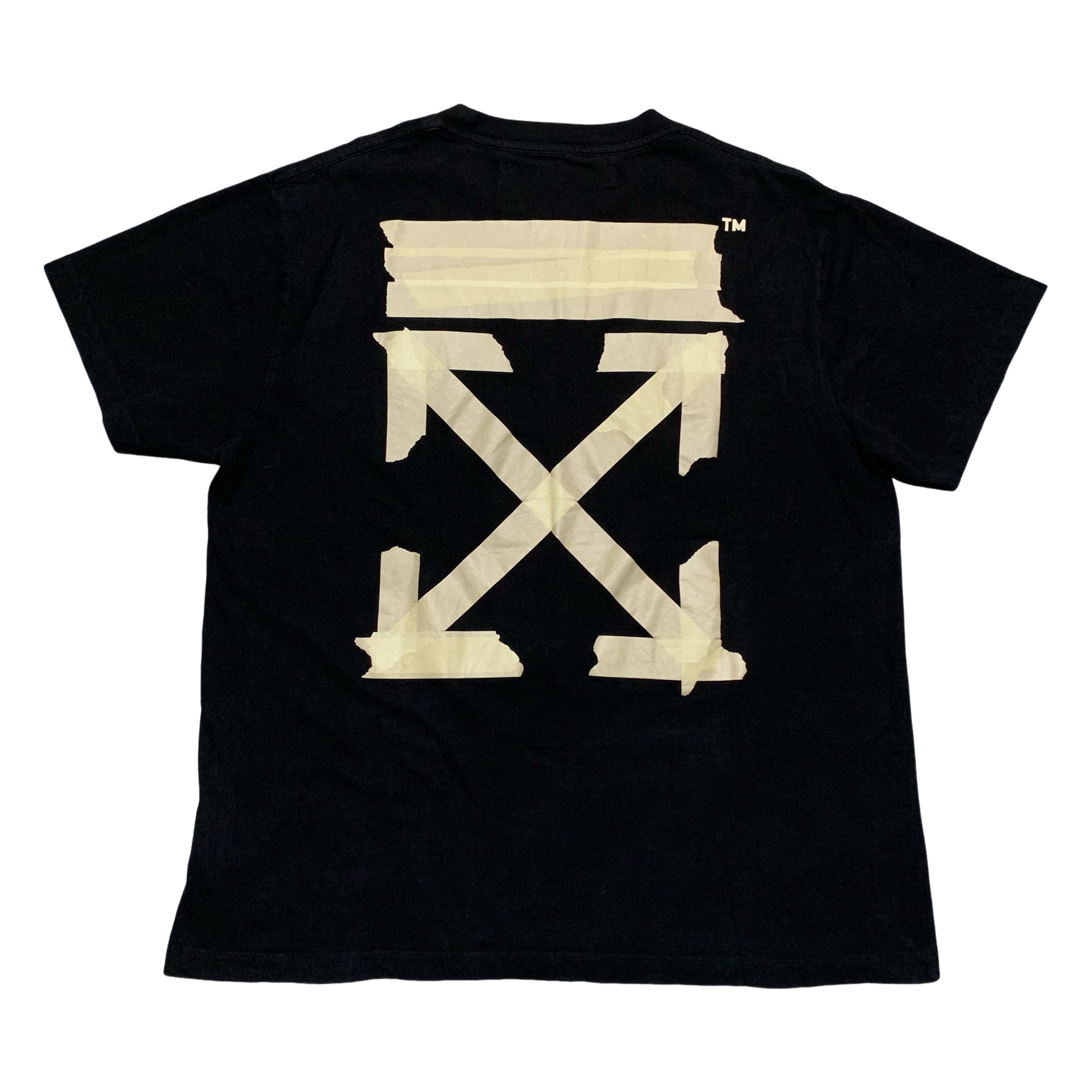 Off White XL Tape Arrows Black Tee Virgil Abloh