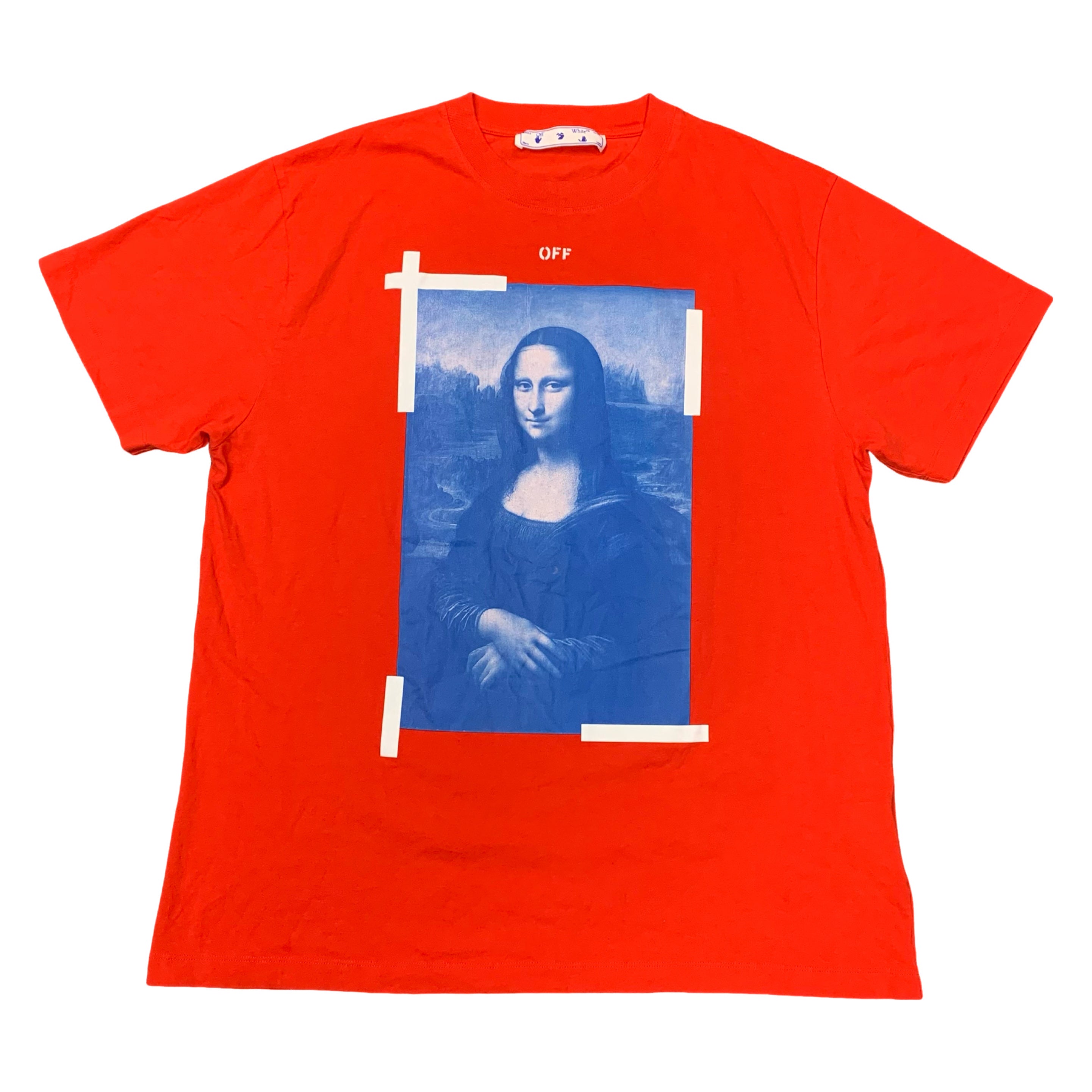 Off White XL Tee Mona Lisa Arrows Red T-Shirt Virgil Abloh