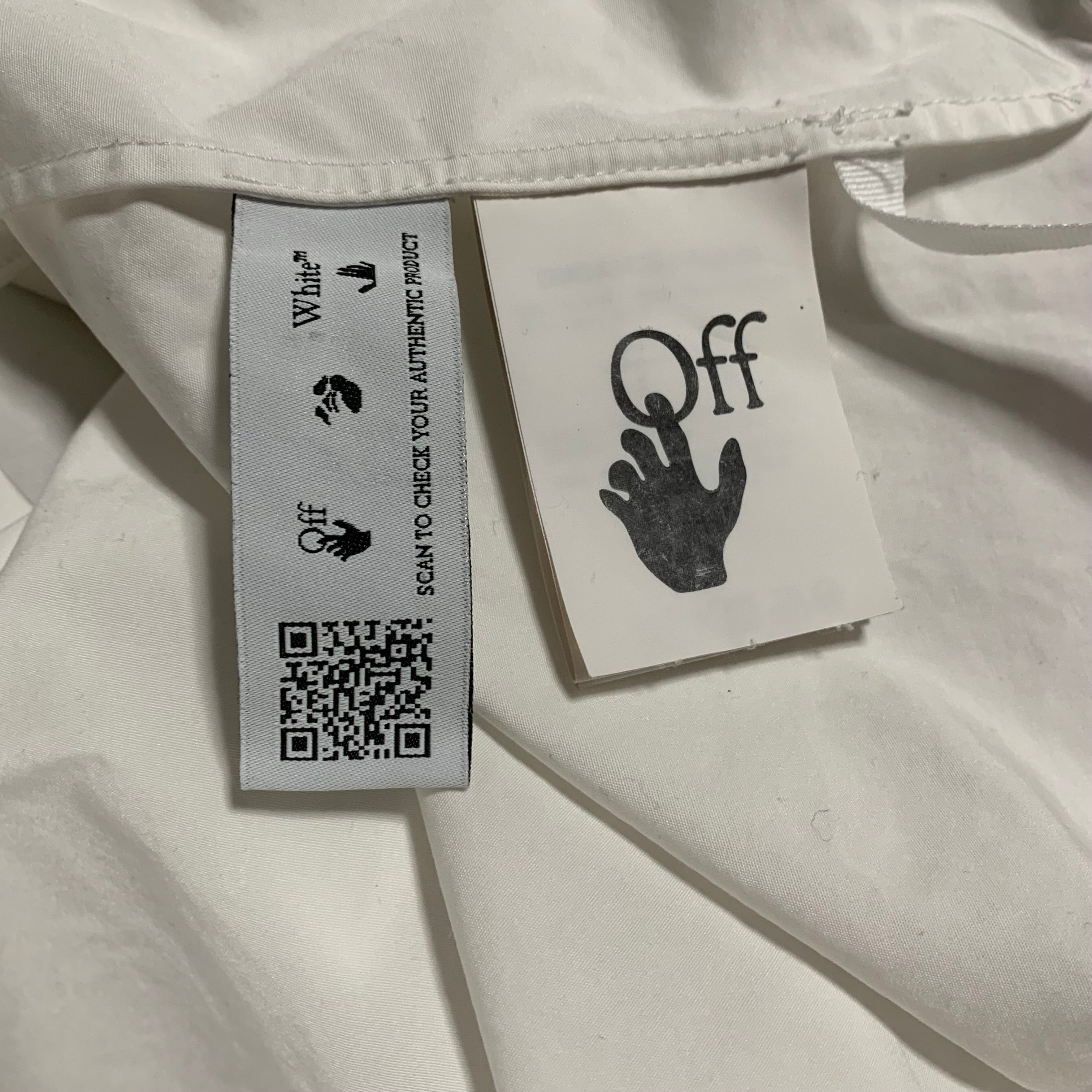 Off White Large Caravaggio Arrows Shirt White Button Short Sleeve Virgil Abloh