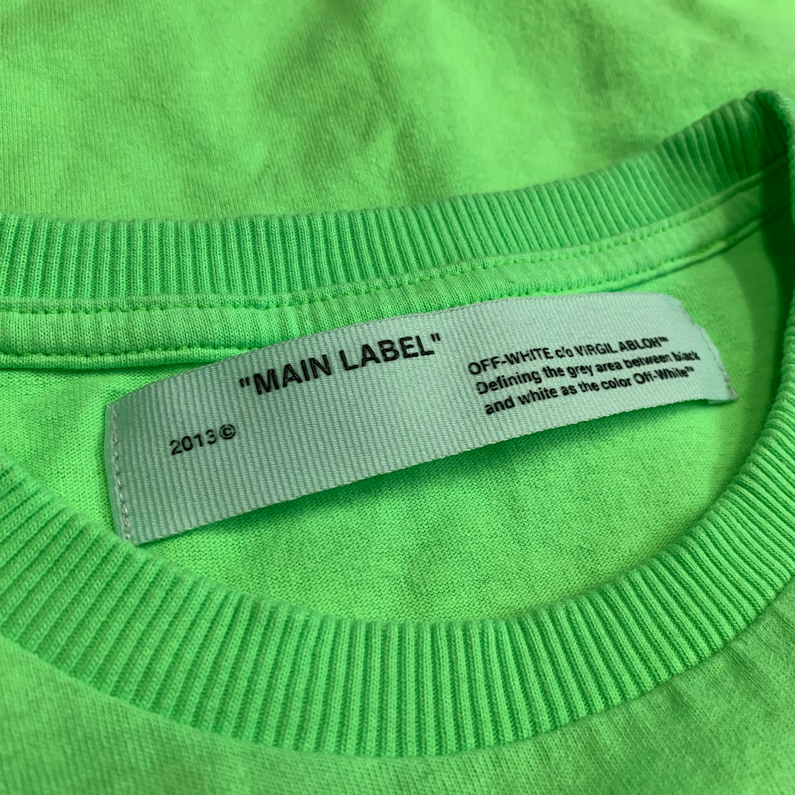 Off White XS Tee Empty Gallery Staff Green T-Shirt Virgil Abloh
