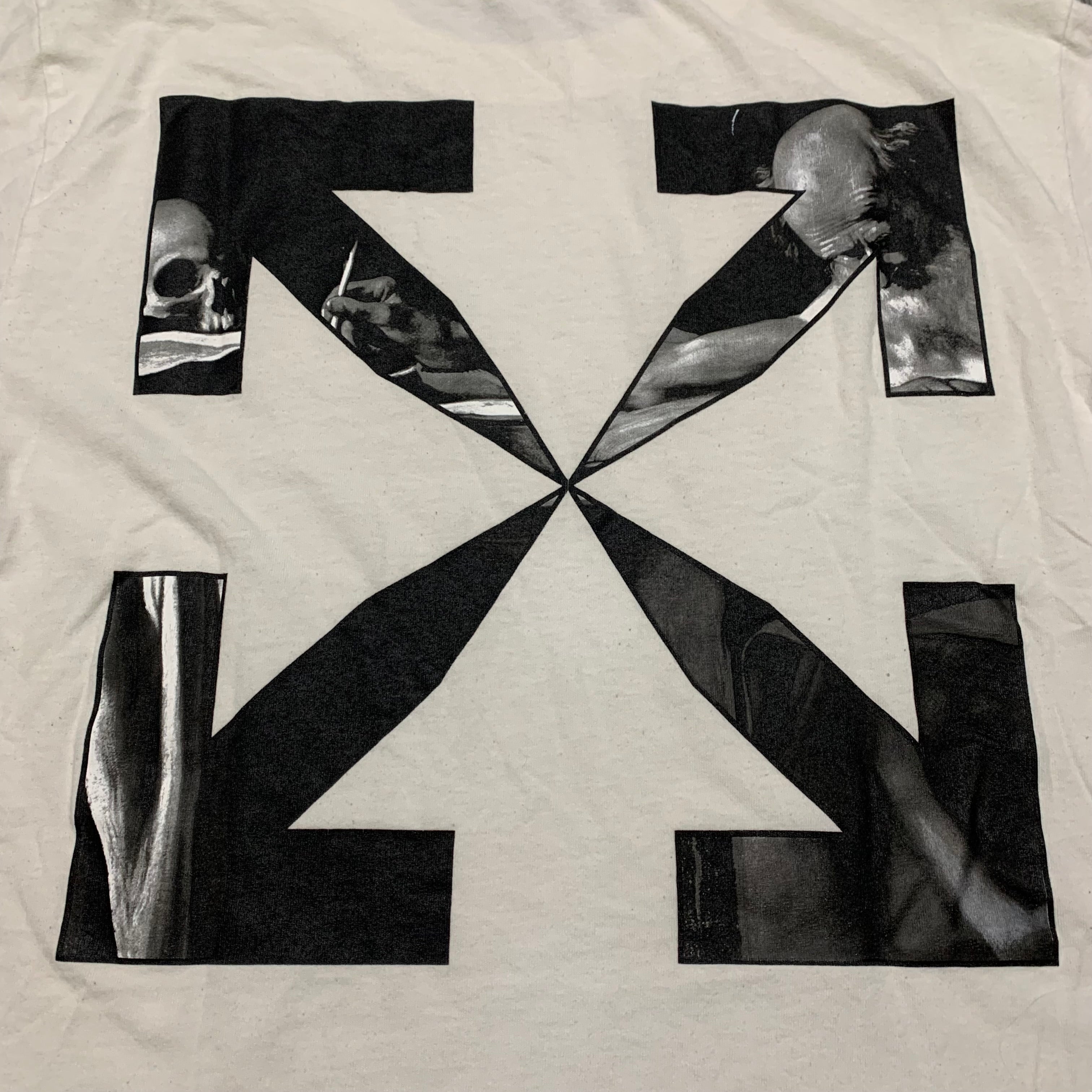 Off White Medium Caravaggio Arrows White Tee Virgil Abloh