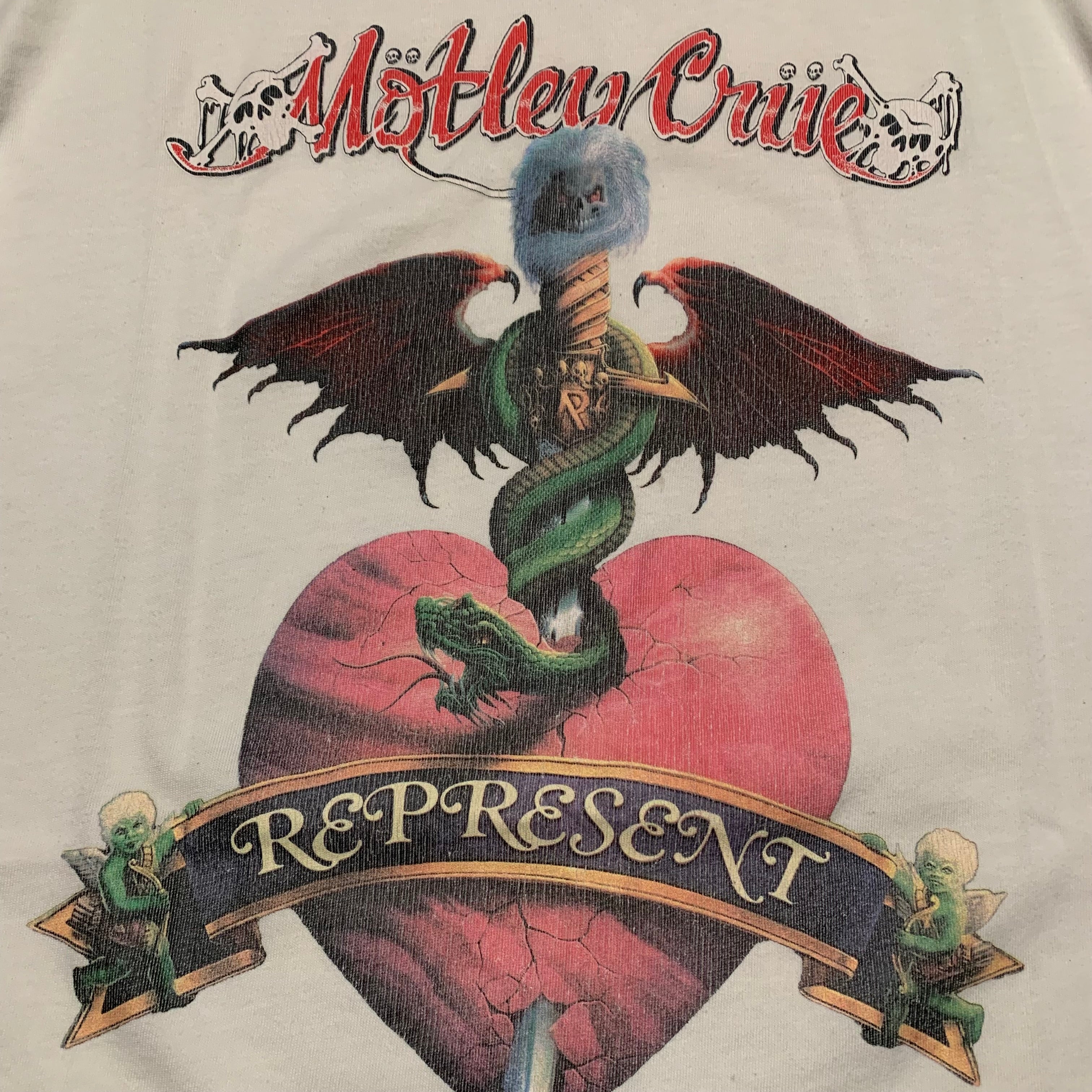 Represent Medium Motley Crue Flat White Tee