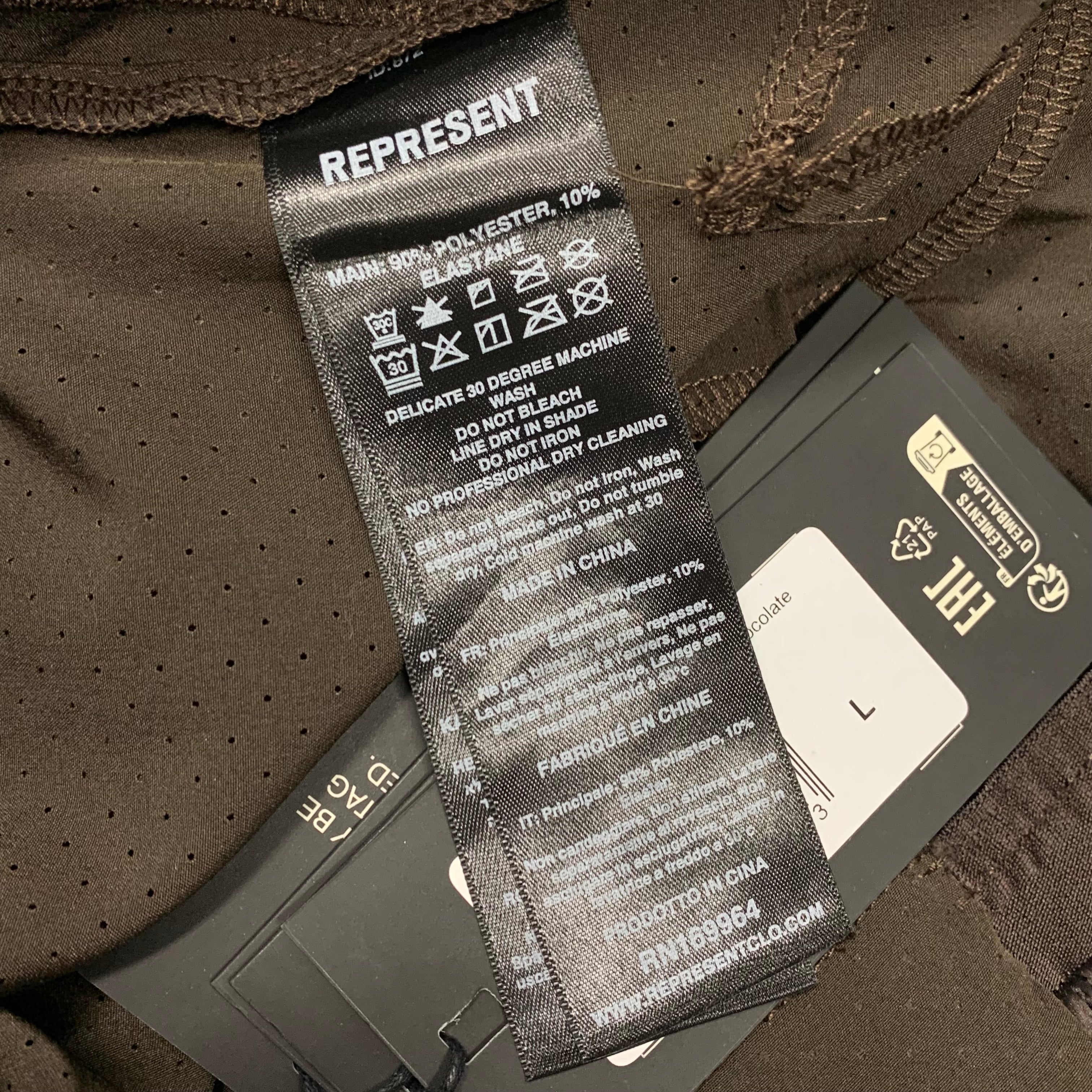 Represent Large Shorts 247 Trek Chocolate Brown Bottoms