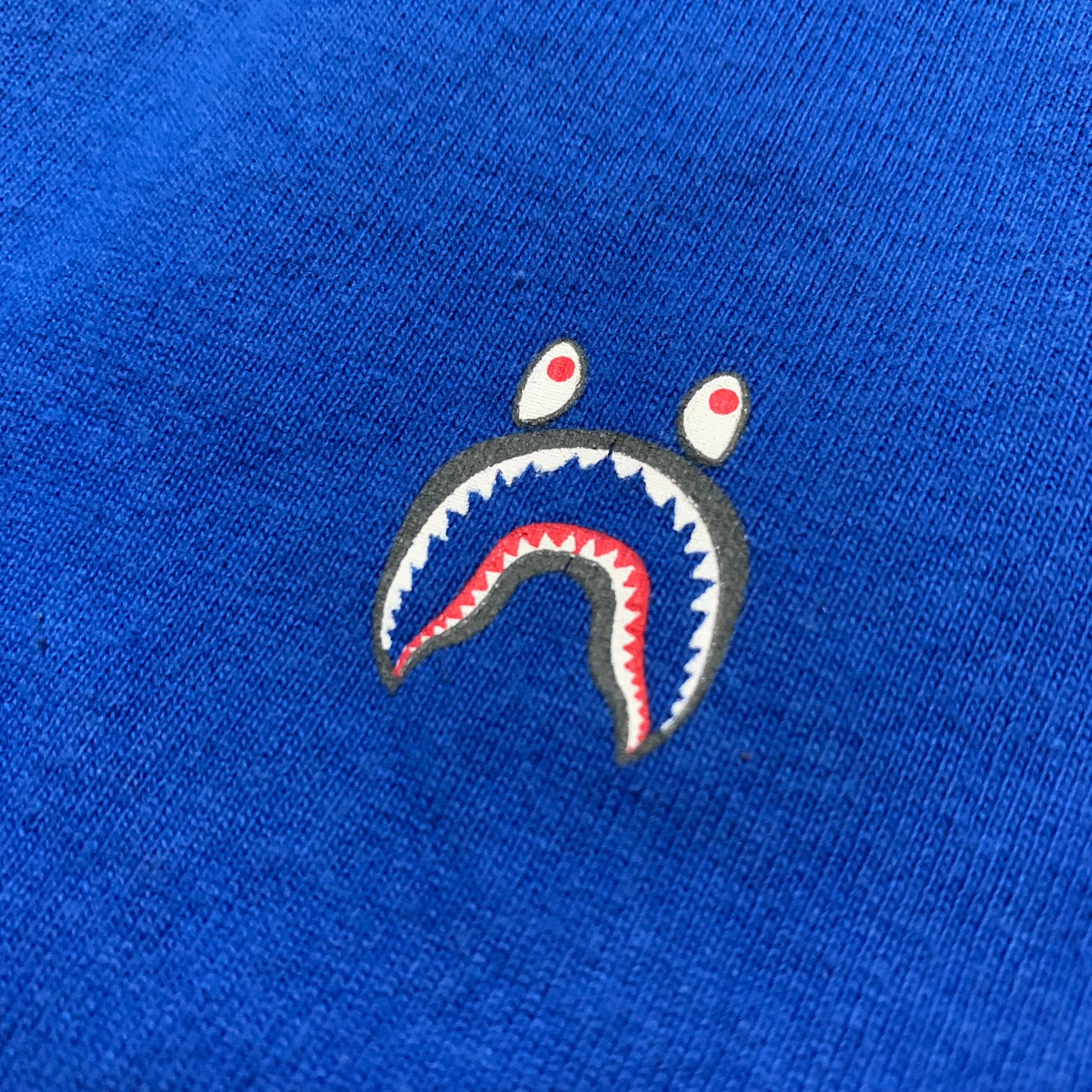 Bape Small Mini Shark Blue Tee A Bathing Ape