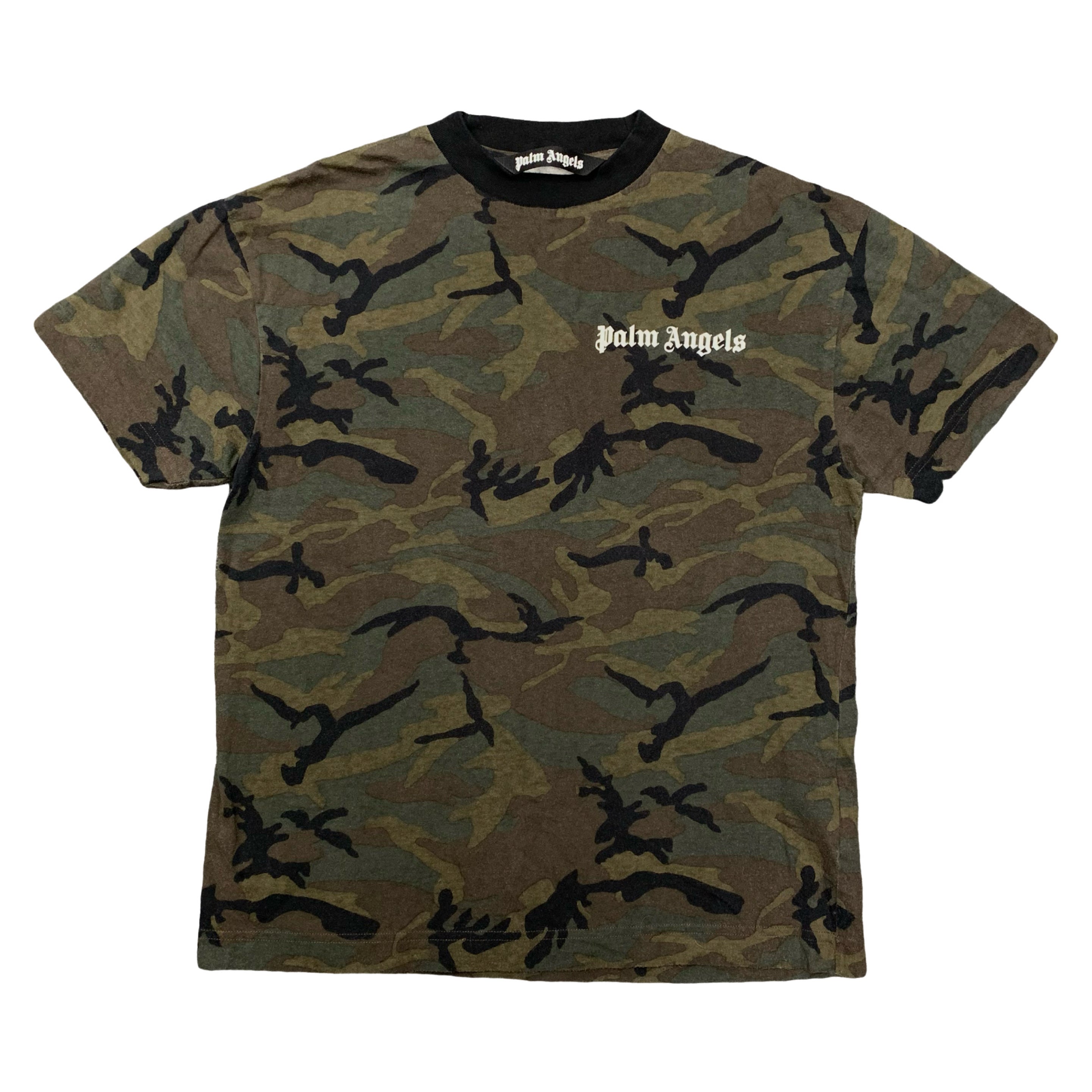 Palm Angels Small Tee Camo Green Classic T-Shirt