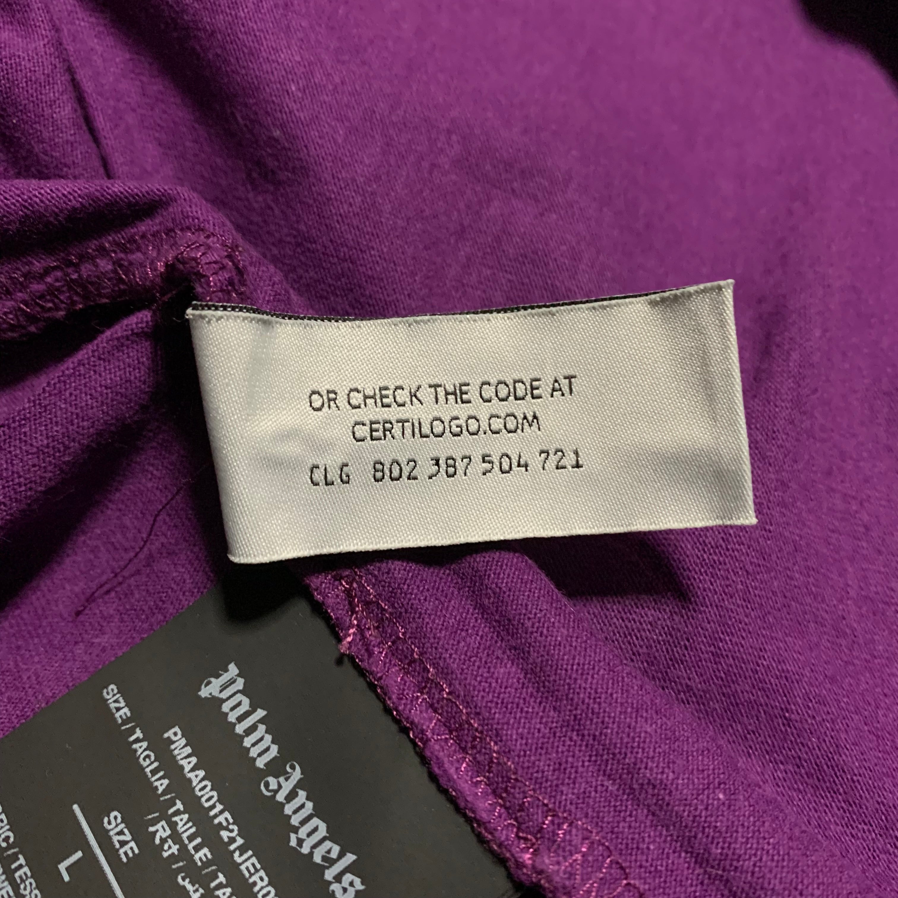Palm Angels Large Classic Purple Tee