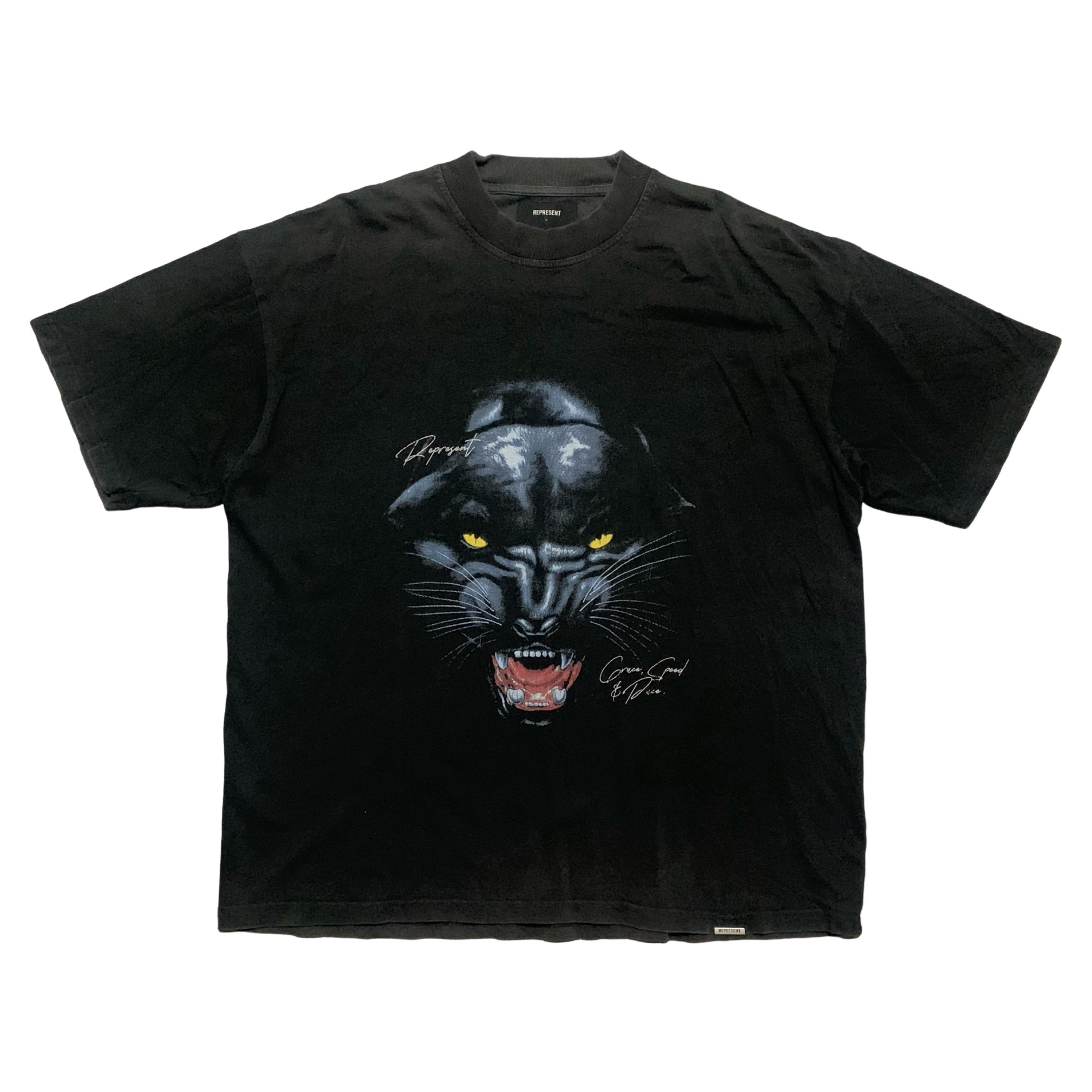 Represent Large Panther Vintage Black Tee