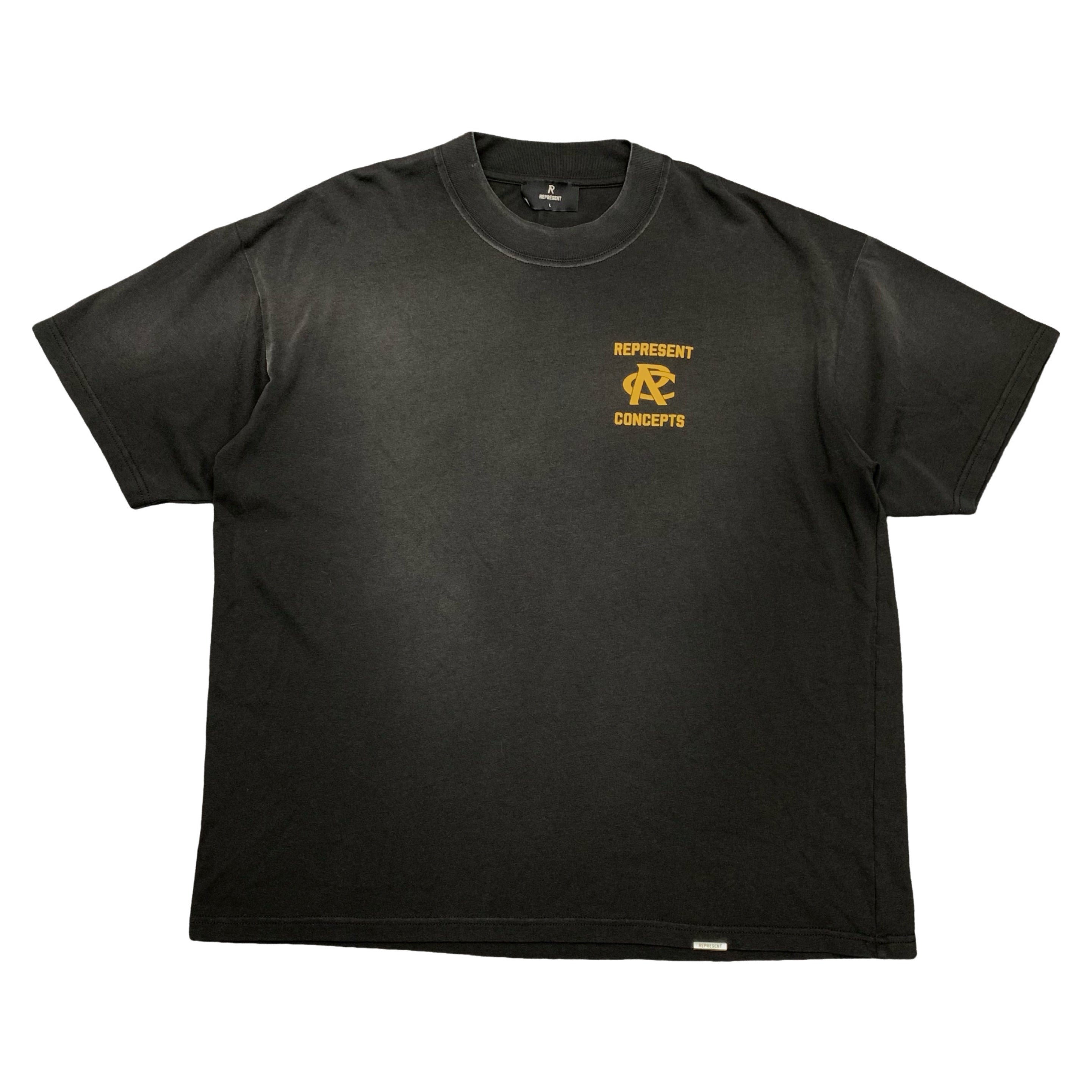 Represent Large Tee Concepts Graphic Stained Black T-Shirt (Sample)