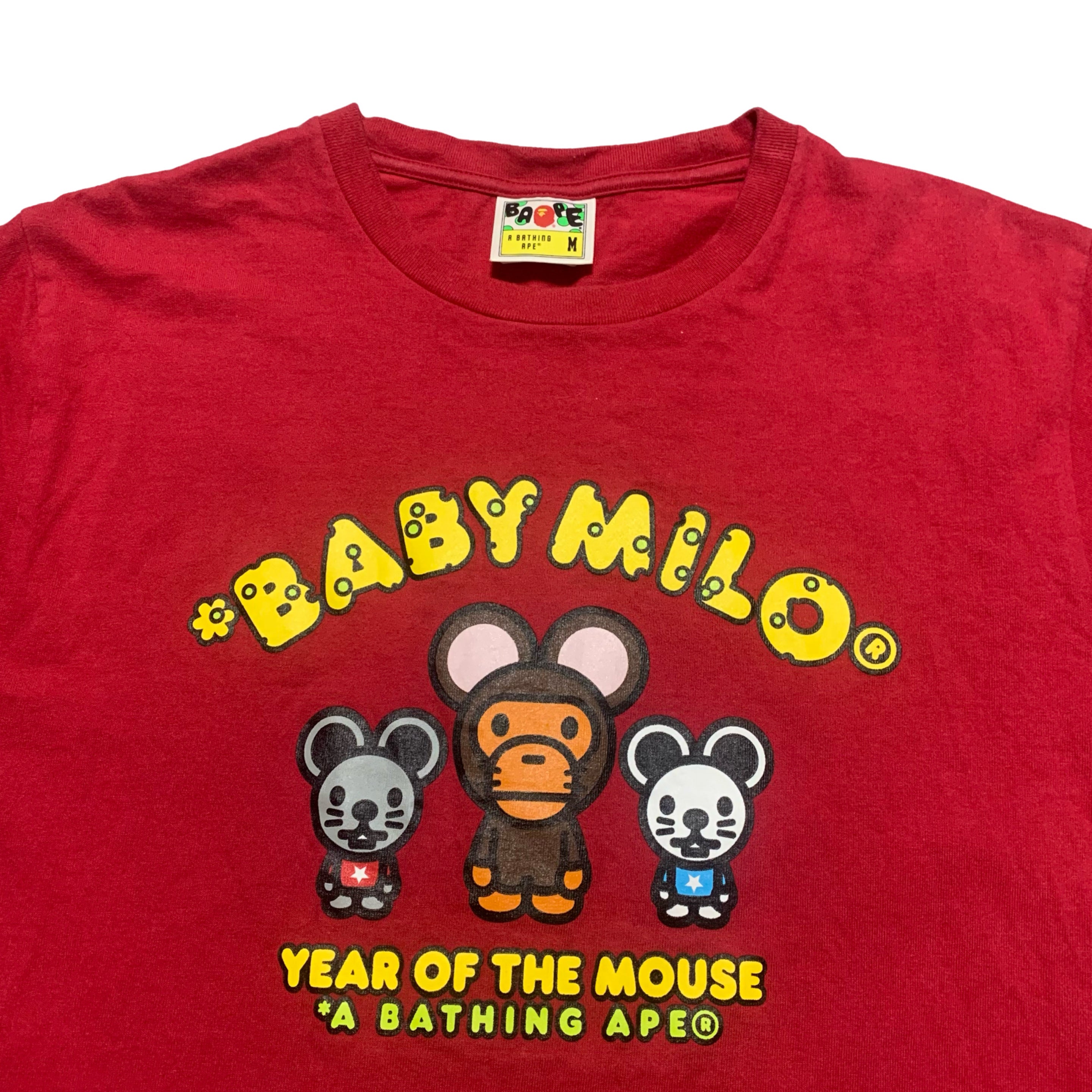 Bape Medium Year Of The Year Mouse Red Tee Baby Milo