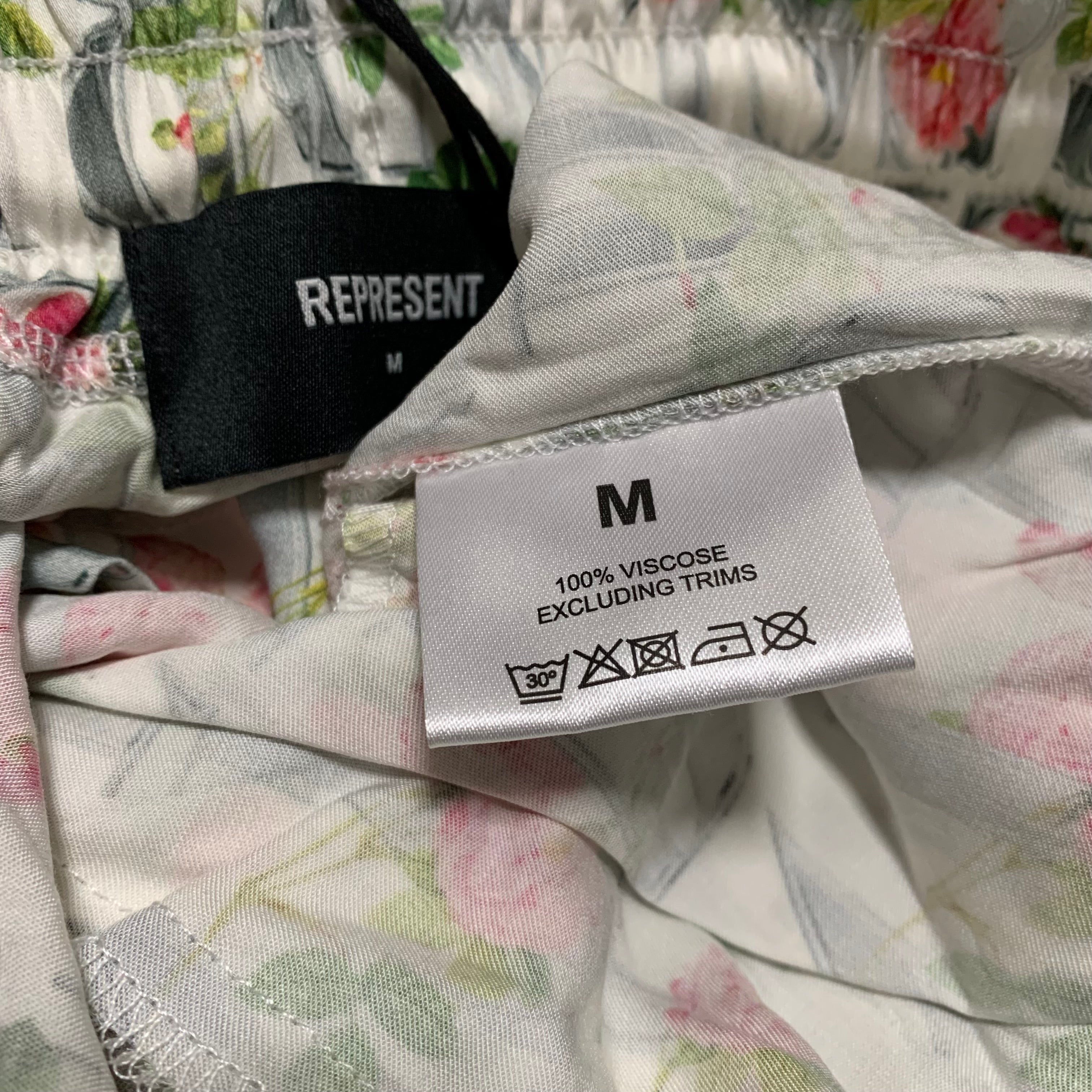 Represent Medium Shorts White Floral Bottoms