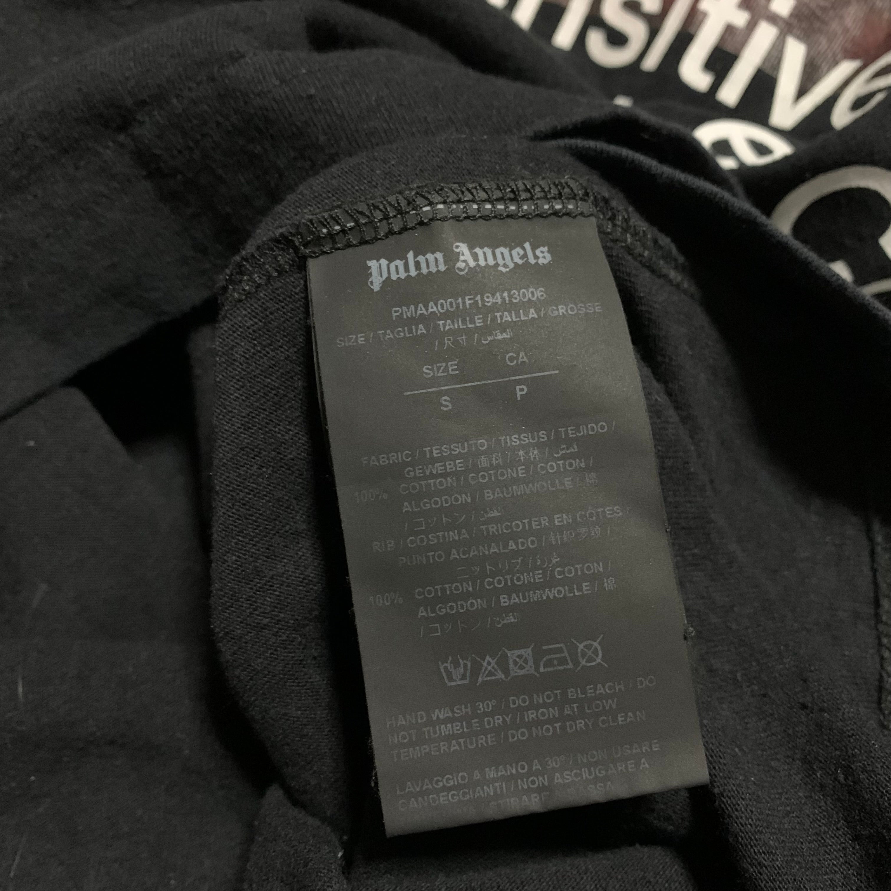 Palm Angels Small Sensitive Content Black Tee