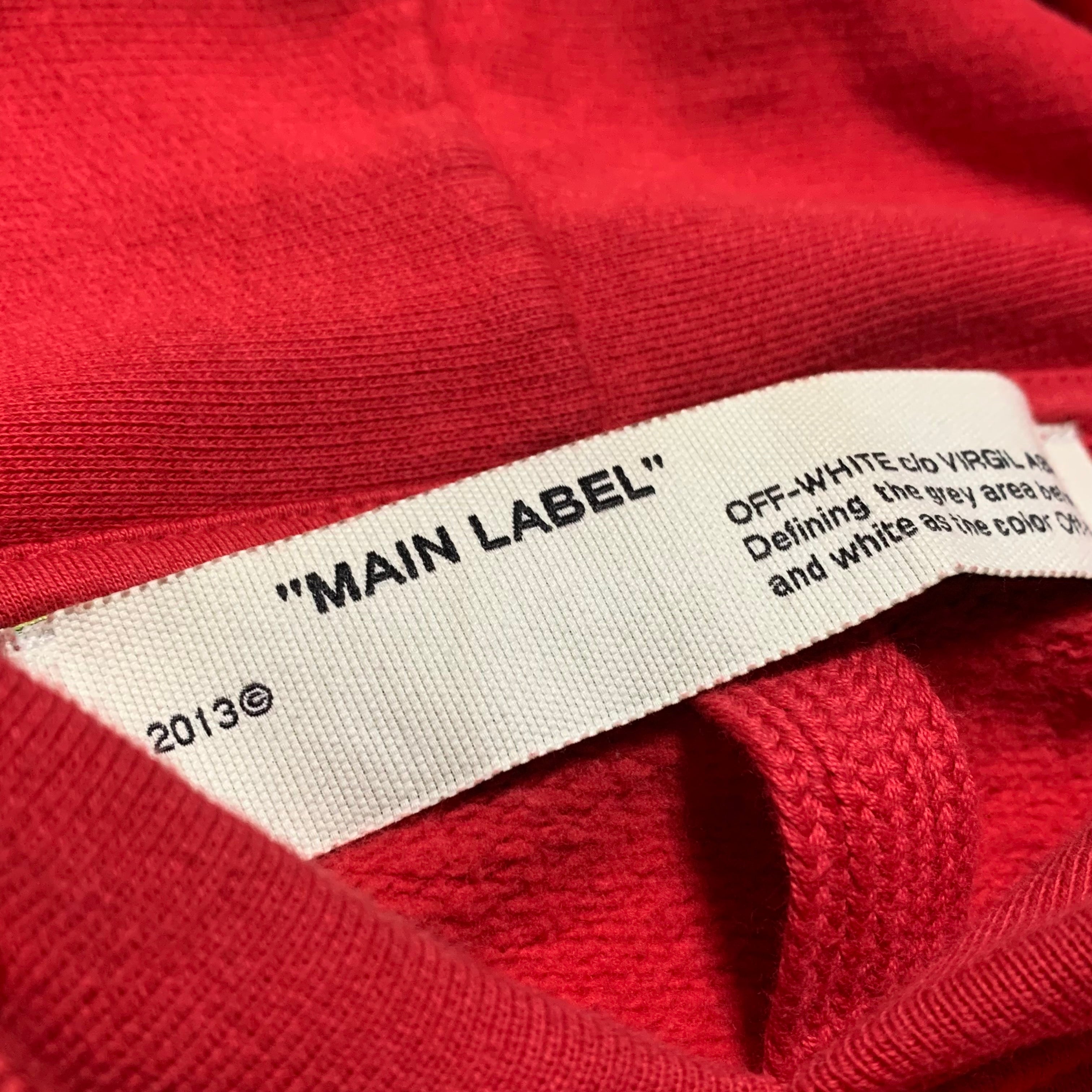 Off White Small Caravaggio Arrows Red Hoodie Virgil Abloh