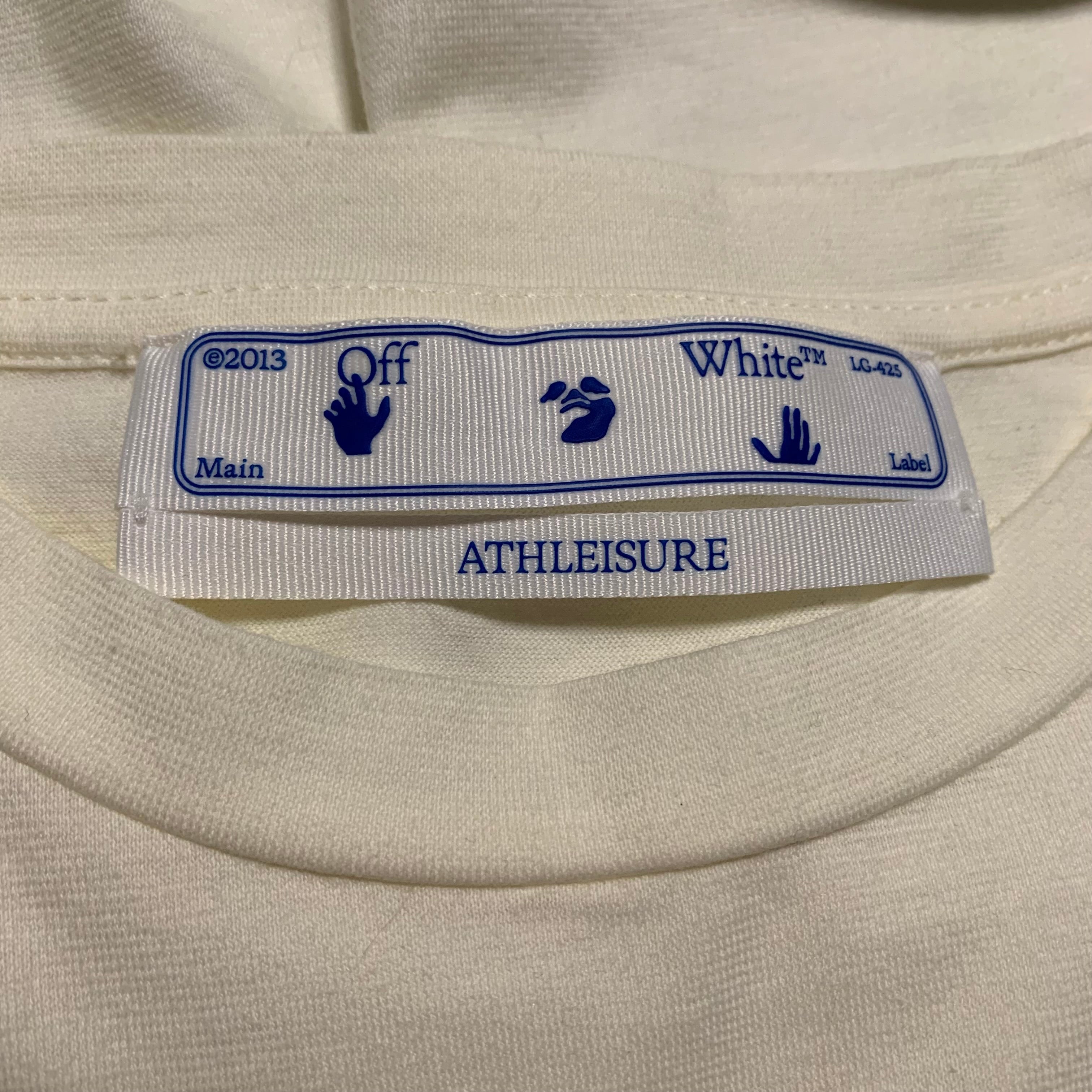 Off White Large Tape Cream White Tee Vigil Abloh
