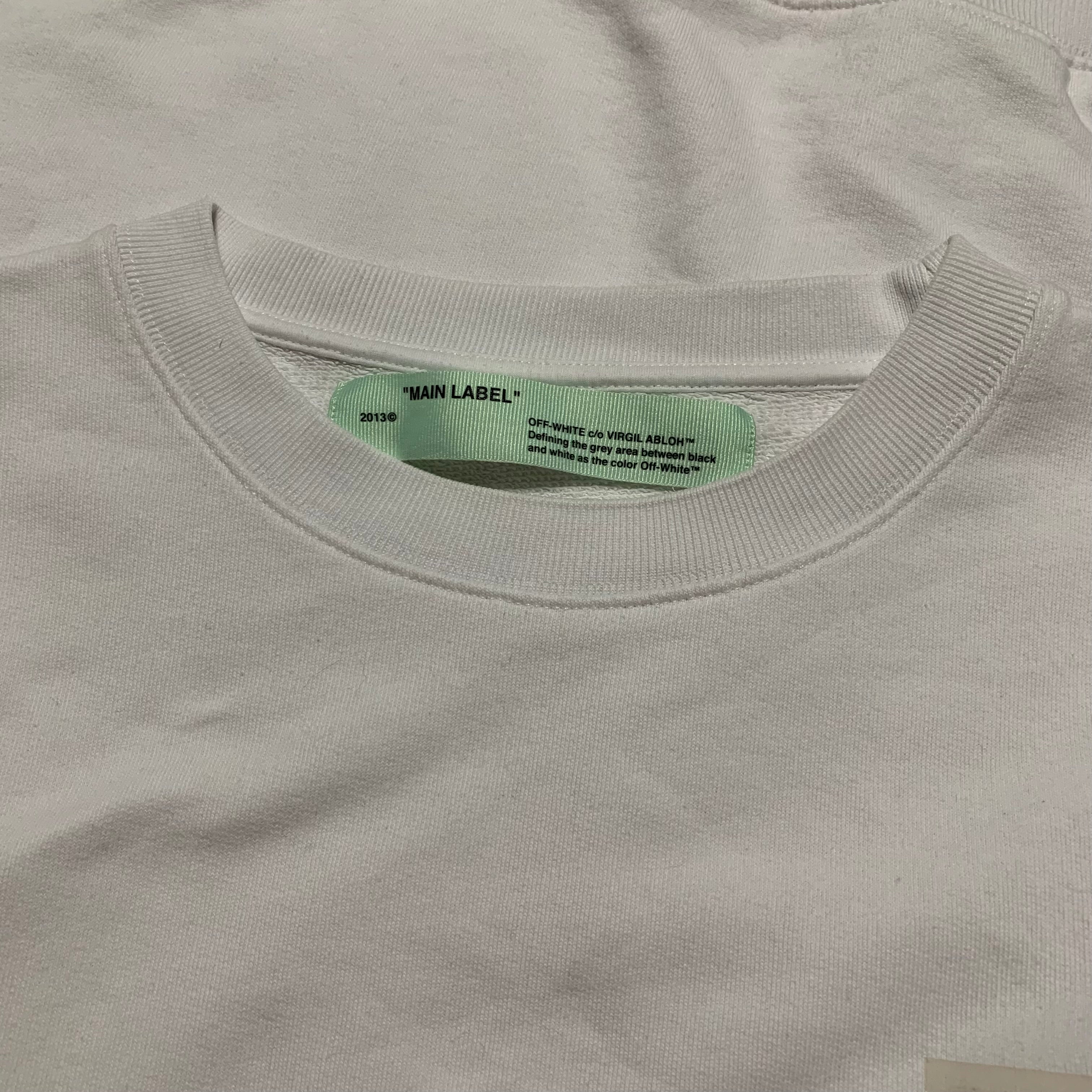 Off White Large 'Logo' White Sweatshirt Crewneck Virgil Abloh