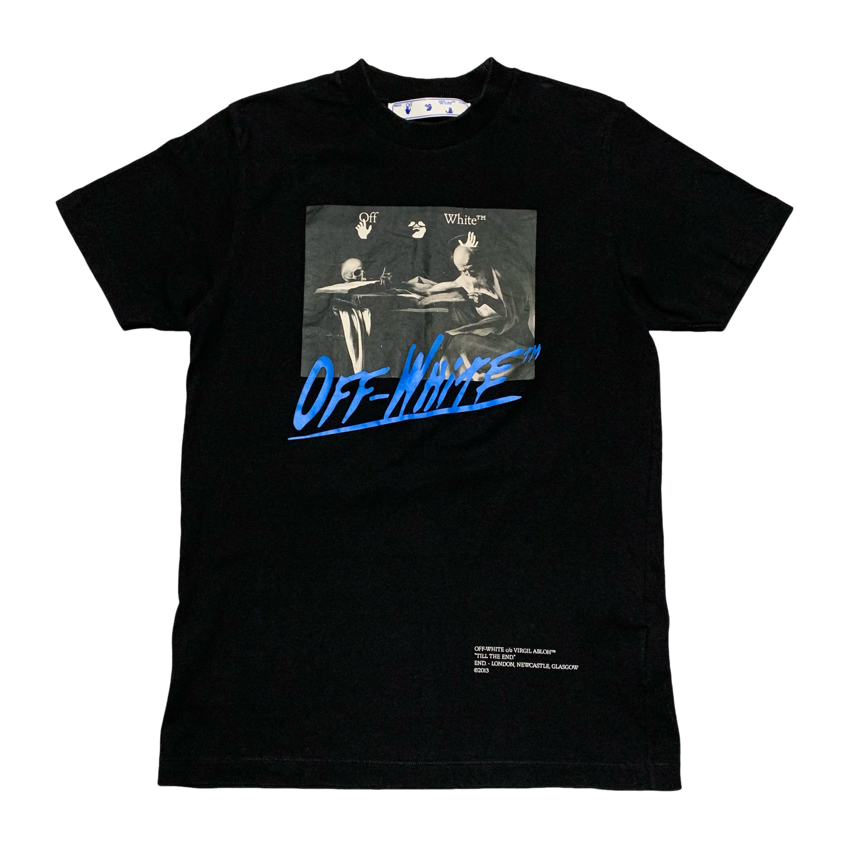 Off White Small Caravaggio Arrows Black Tee 'Till The End' Virgil Abloh