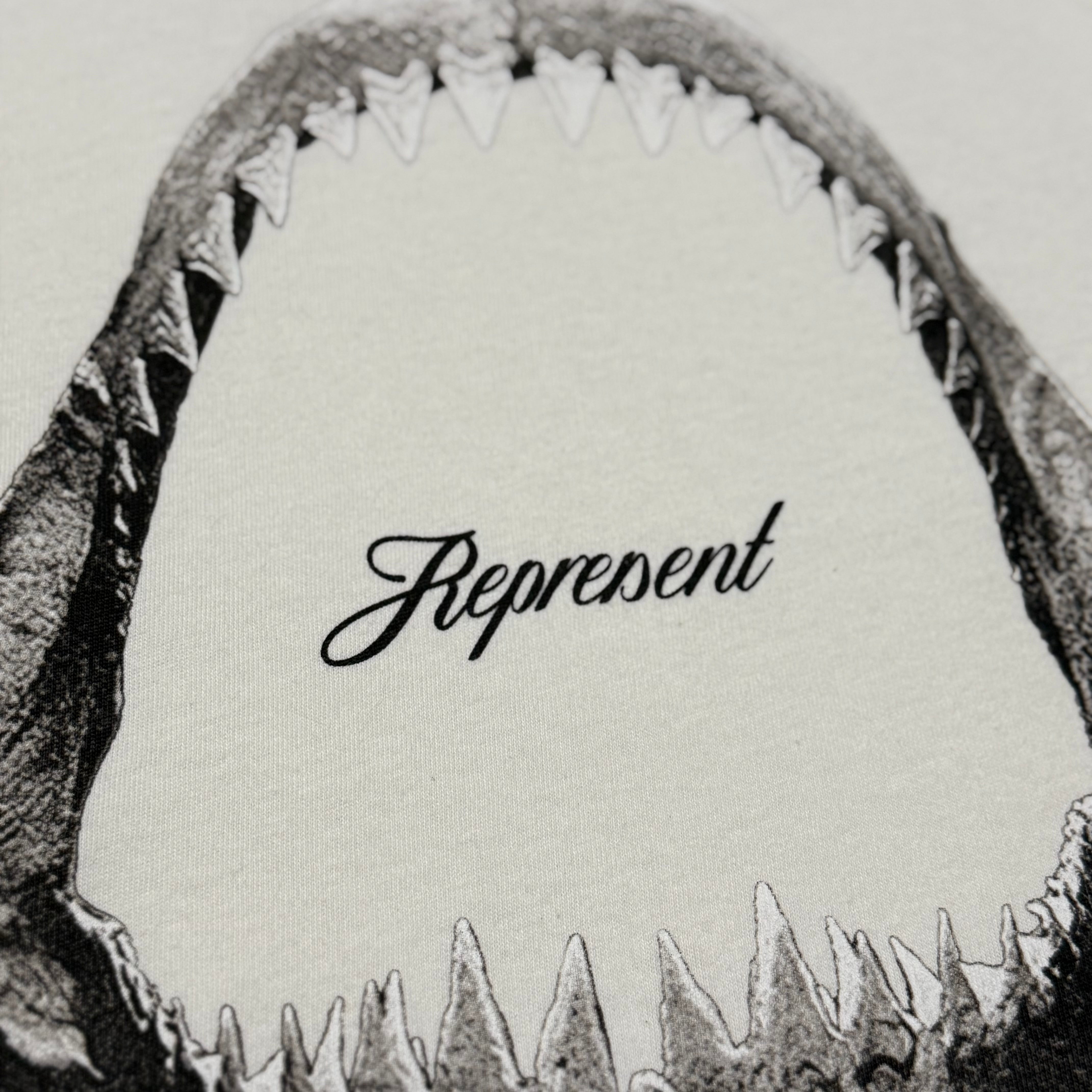 Represent XS JAWS Shark Flat White Tee