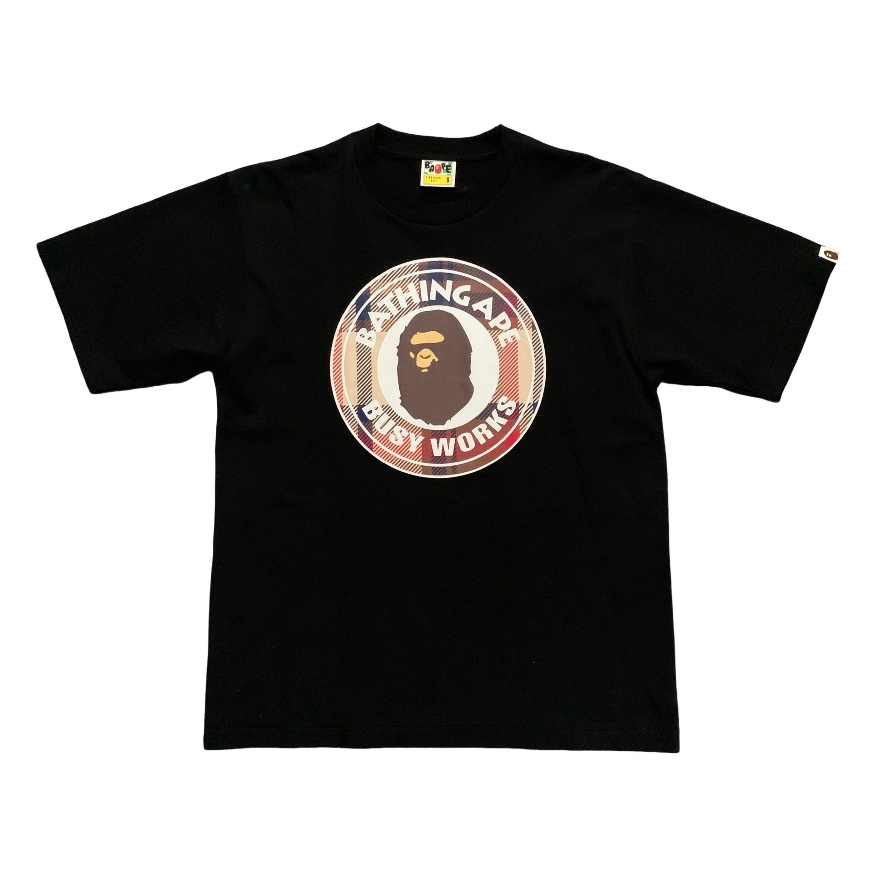 Bape Small Busy Works Check Tartan Black Tee Relaxed Fit