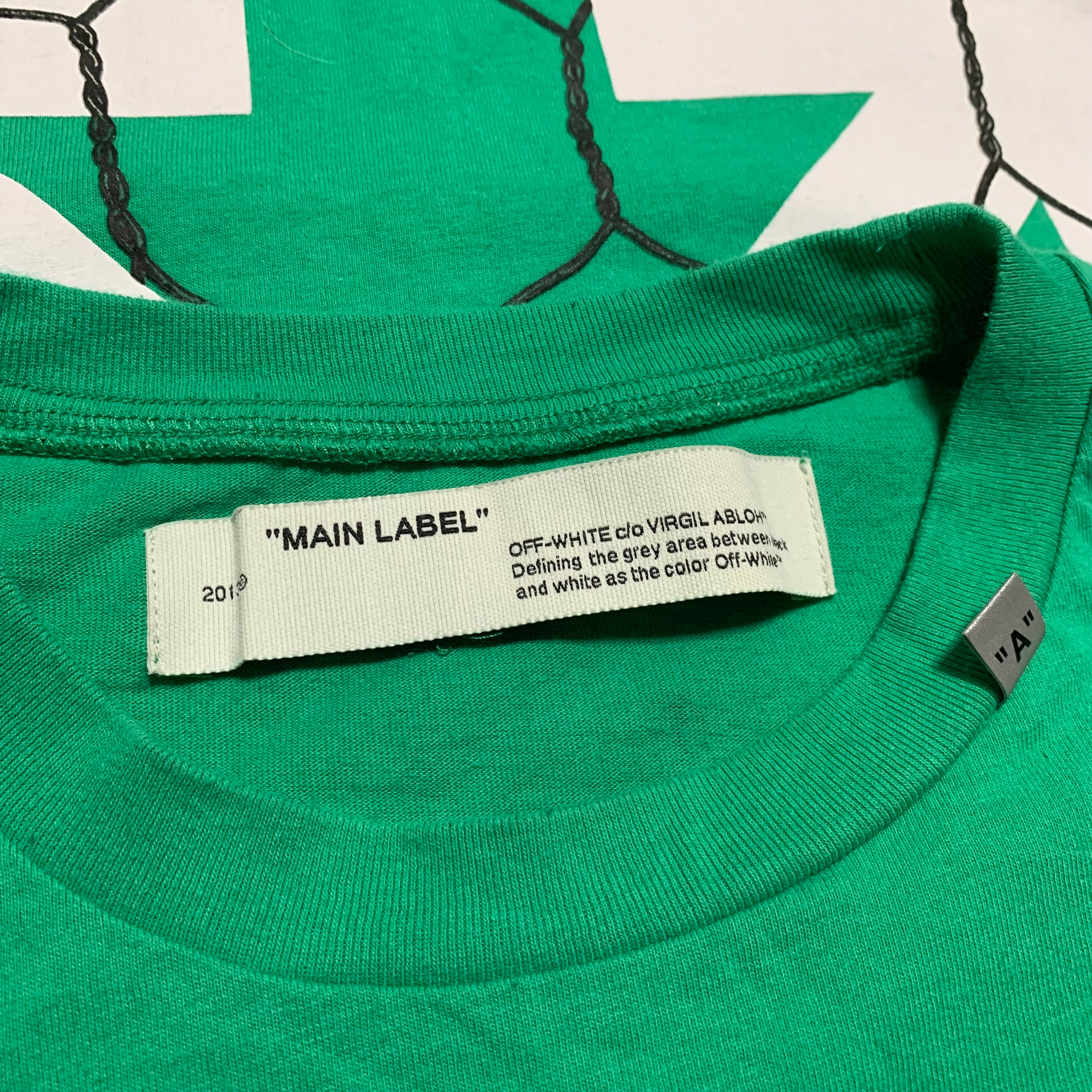 Off White Small Tee Fence Arrows Green T-Shirt Virgil Abloh