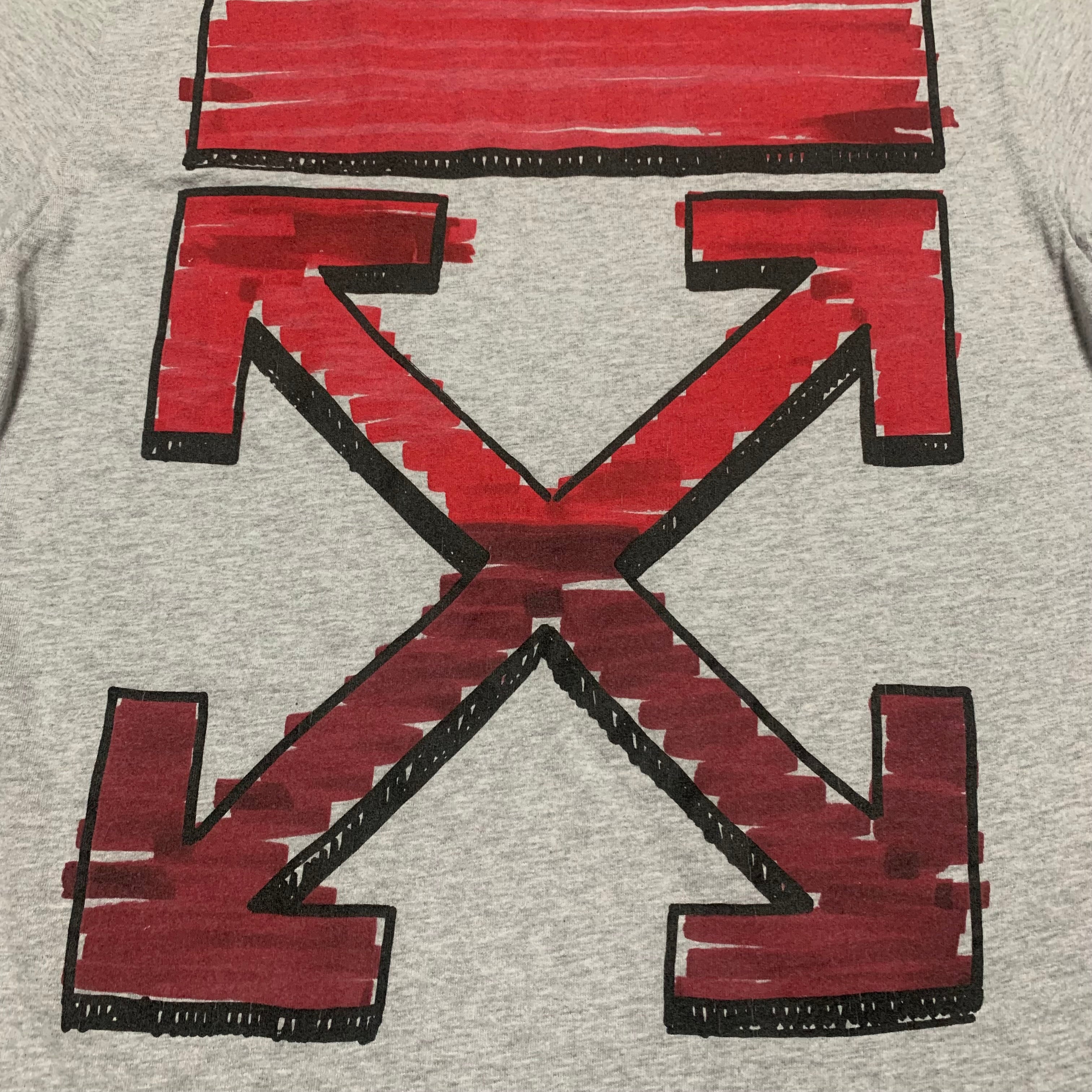 Off White Small Marker Arrows Grey Tee Virgil Abloh