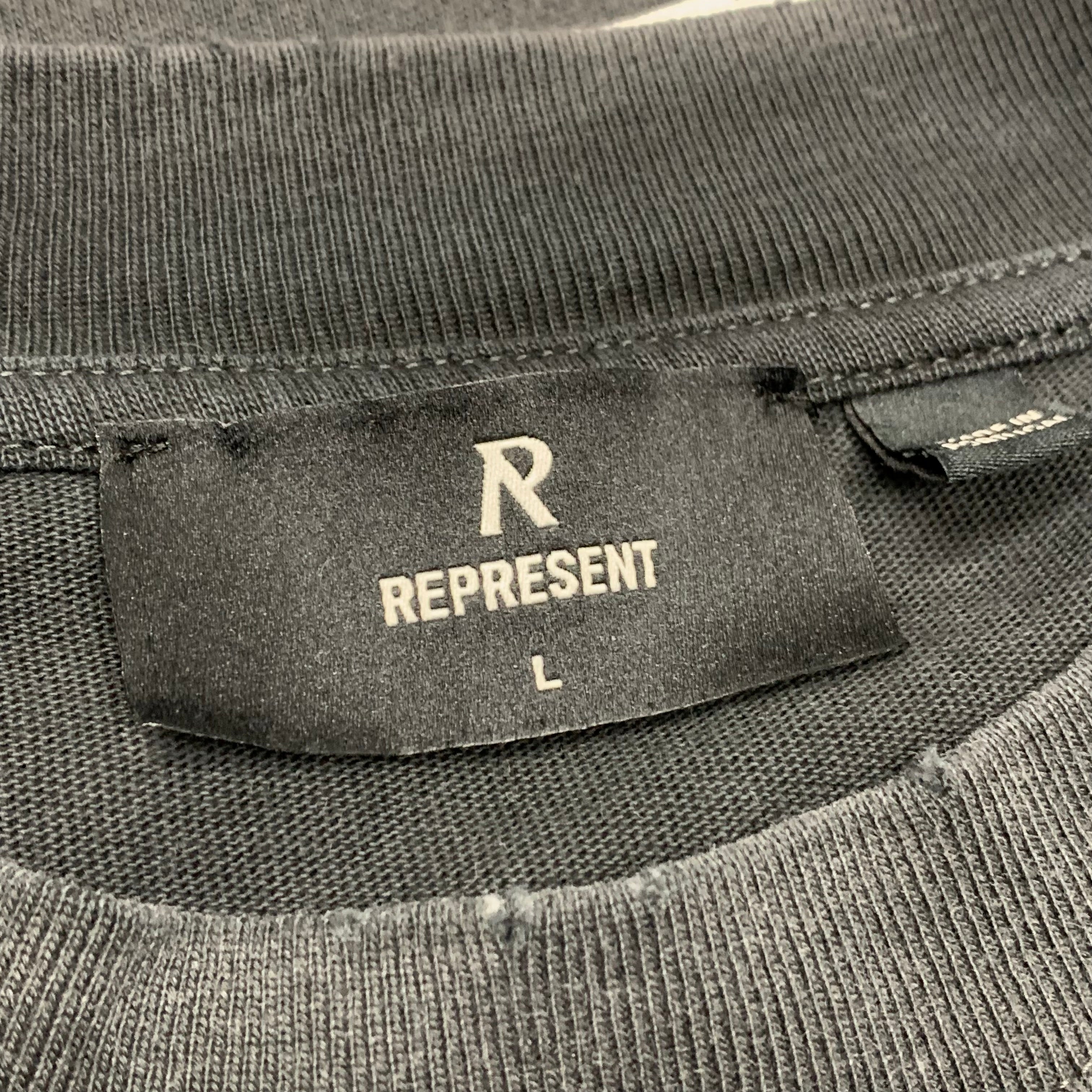 Represent Large Tee Atlas Aged Black T-Shirt