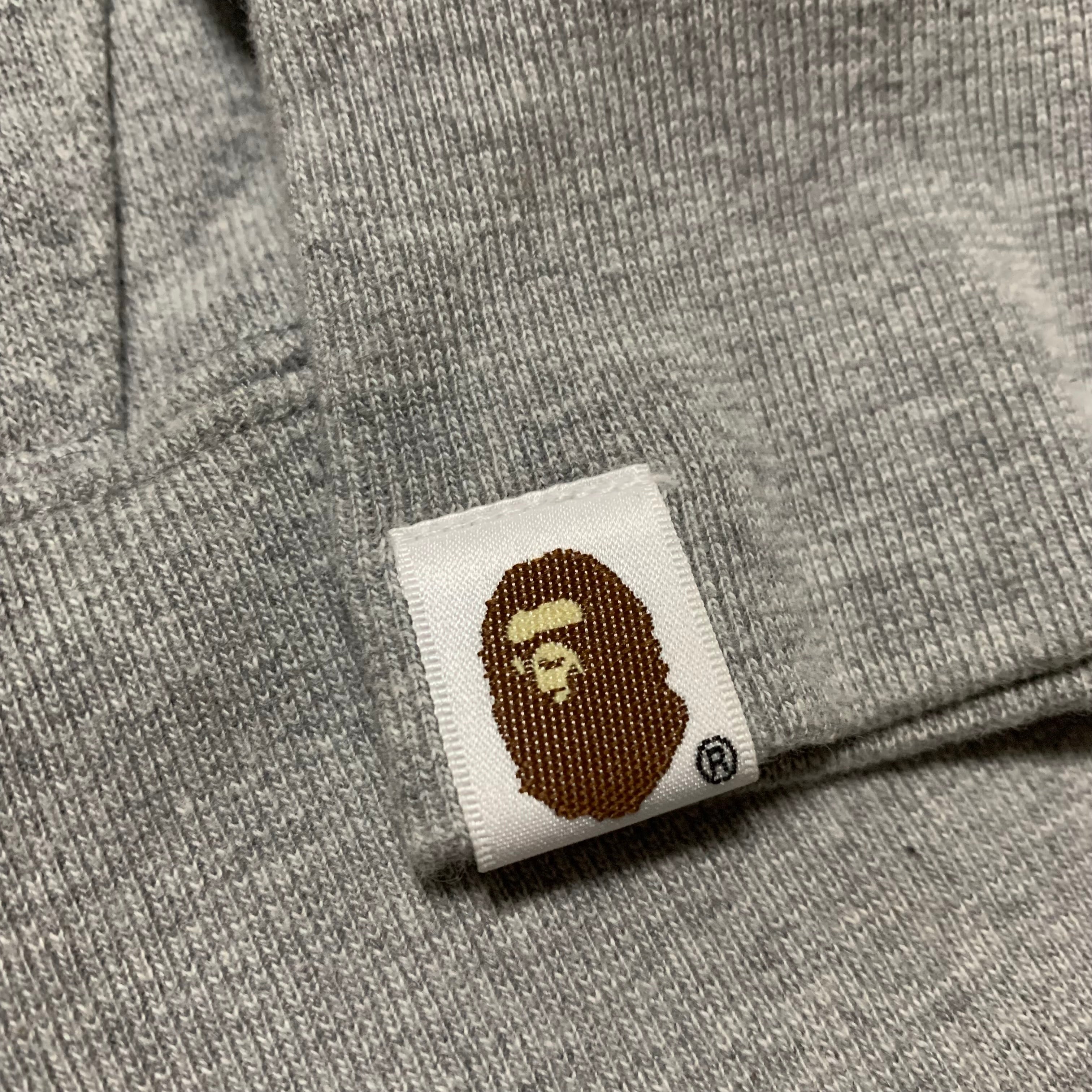 Bape Large Shark 1st Camo Grey Green Half Split Full Zip Hoodie A Bathing Ape