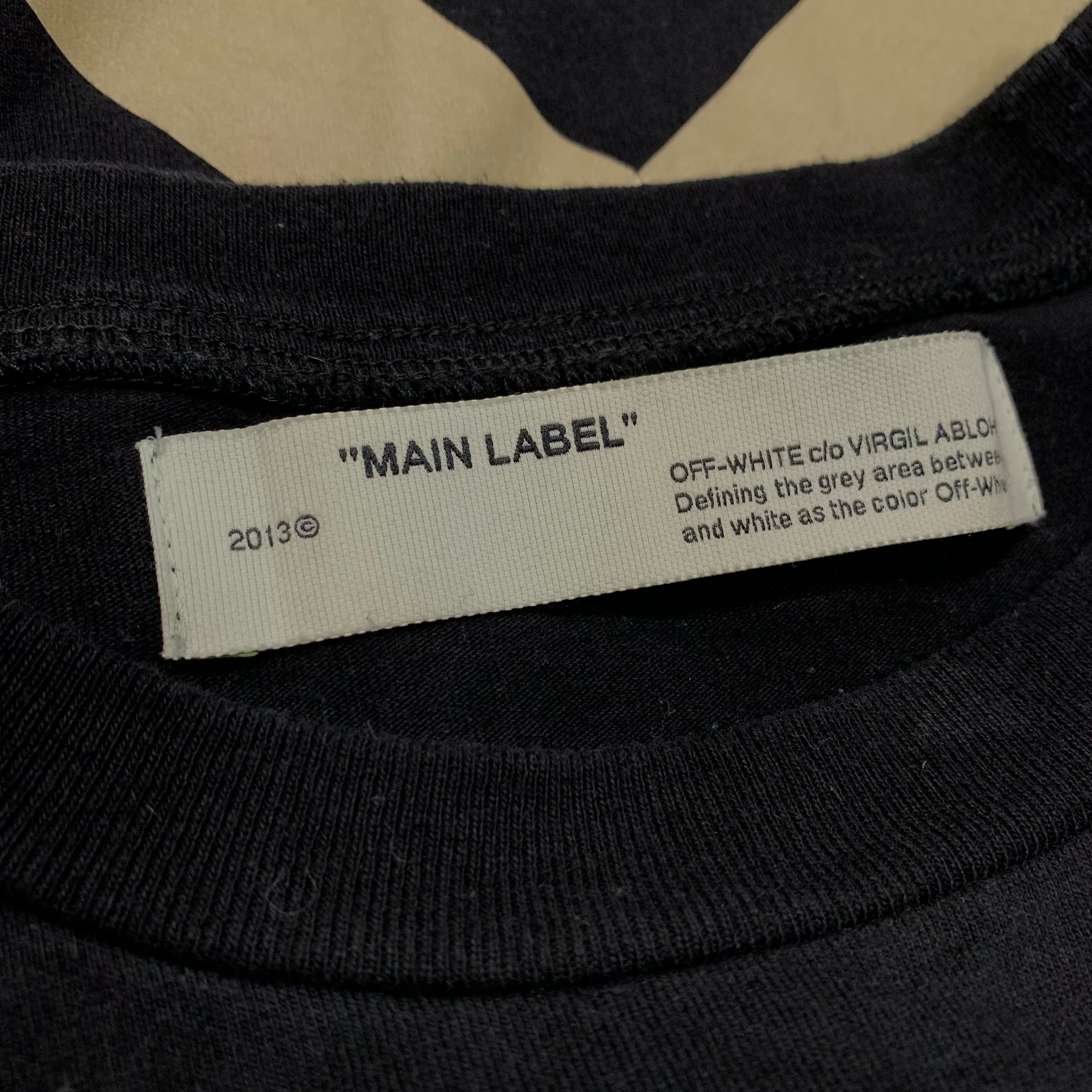 Off White Medium Tee Tape Arrows Black T-Shirt Virgil Abloh