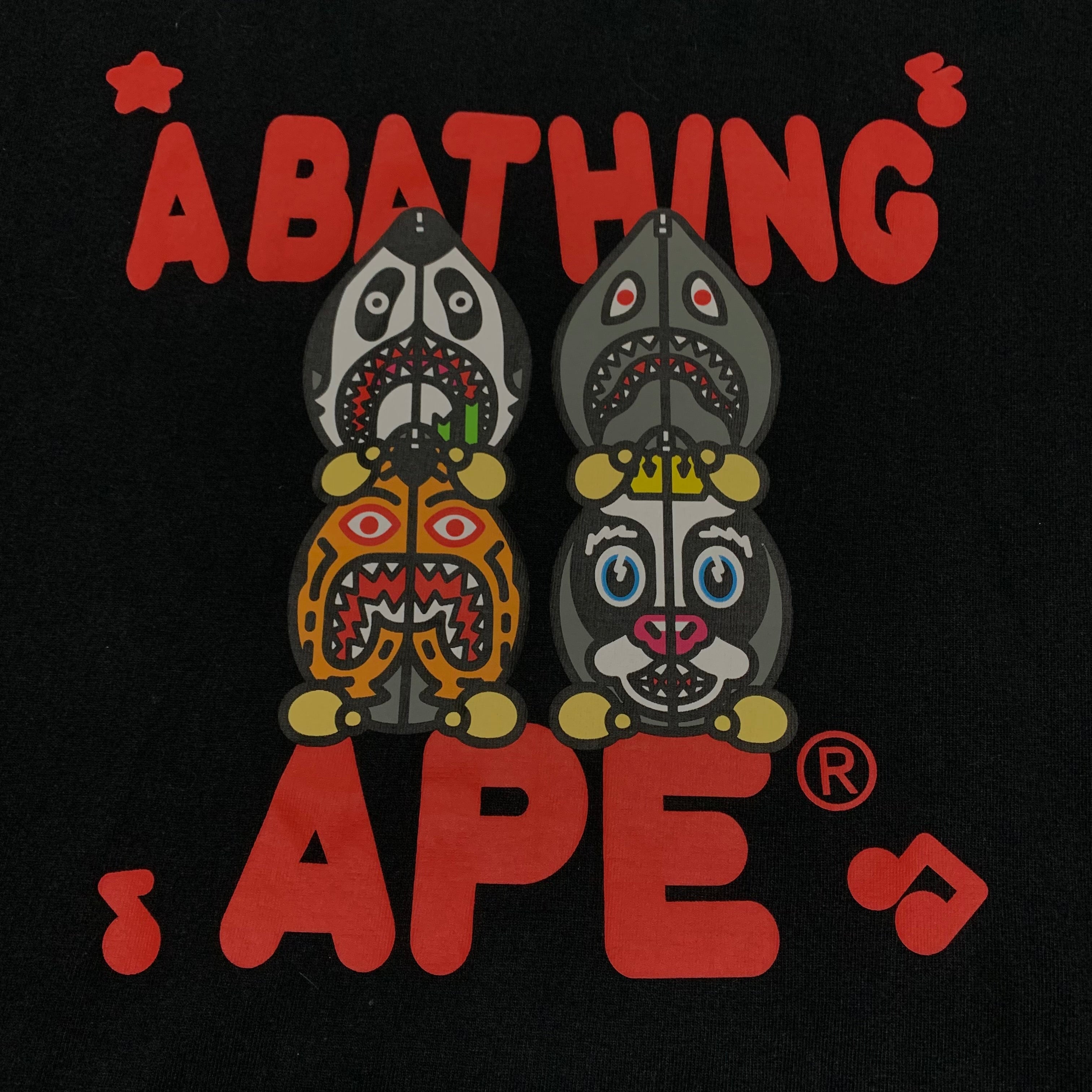 Bape XL Bathing Ape Graphic Black Tee A Bathing Ape