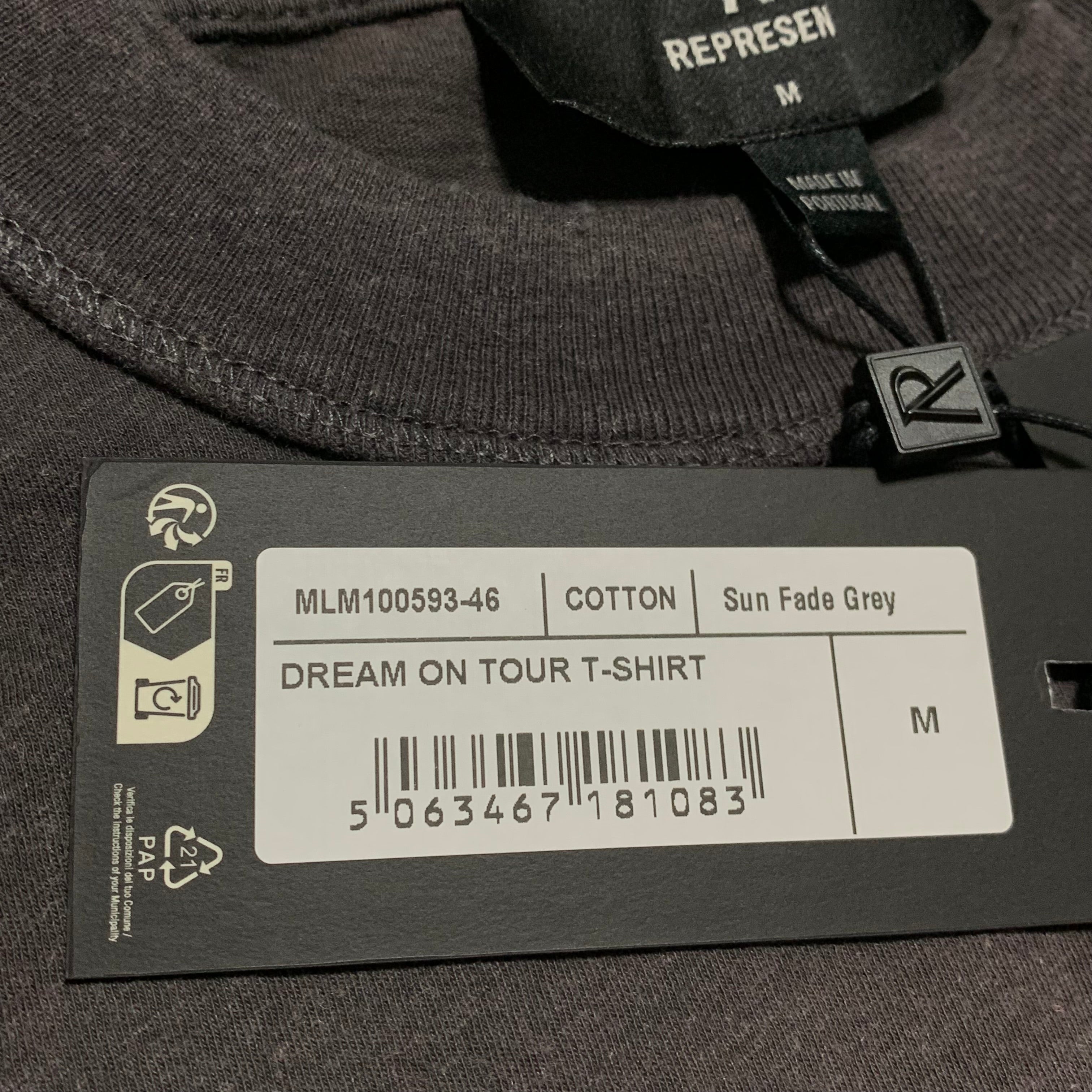Represent Medium Dream On Tour Sun Fade Grey Tee