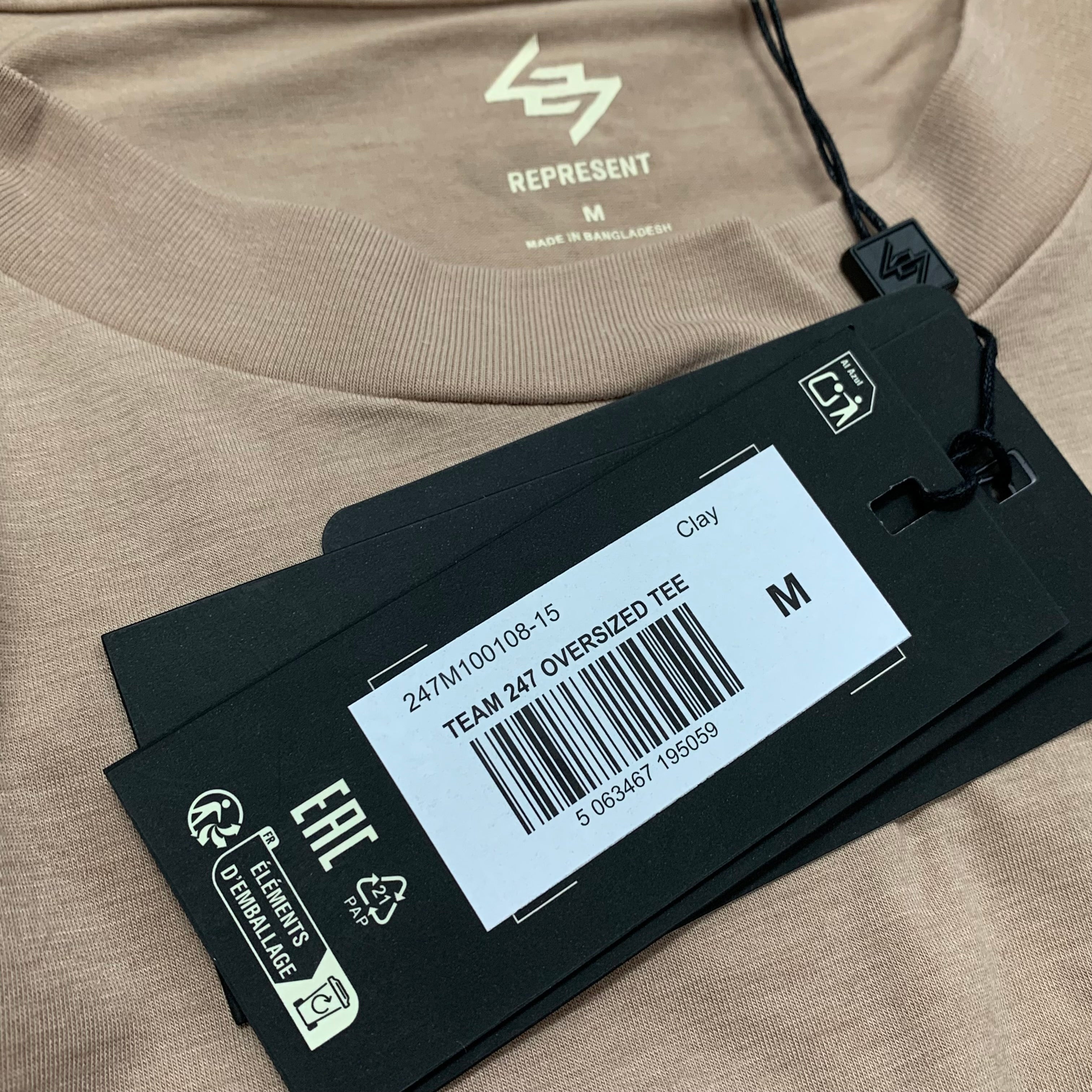 Represent Medium Team 247 Oversized Clay T-Shirt