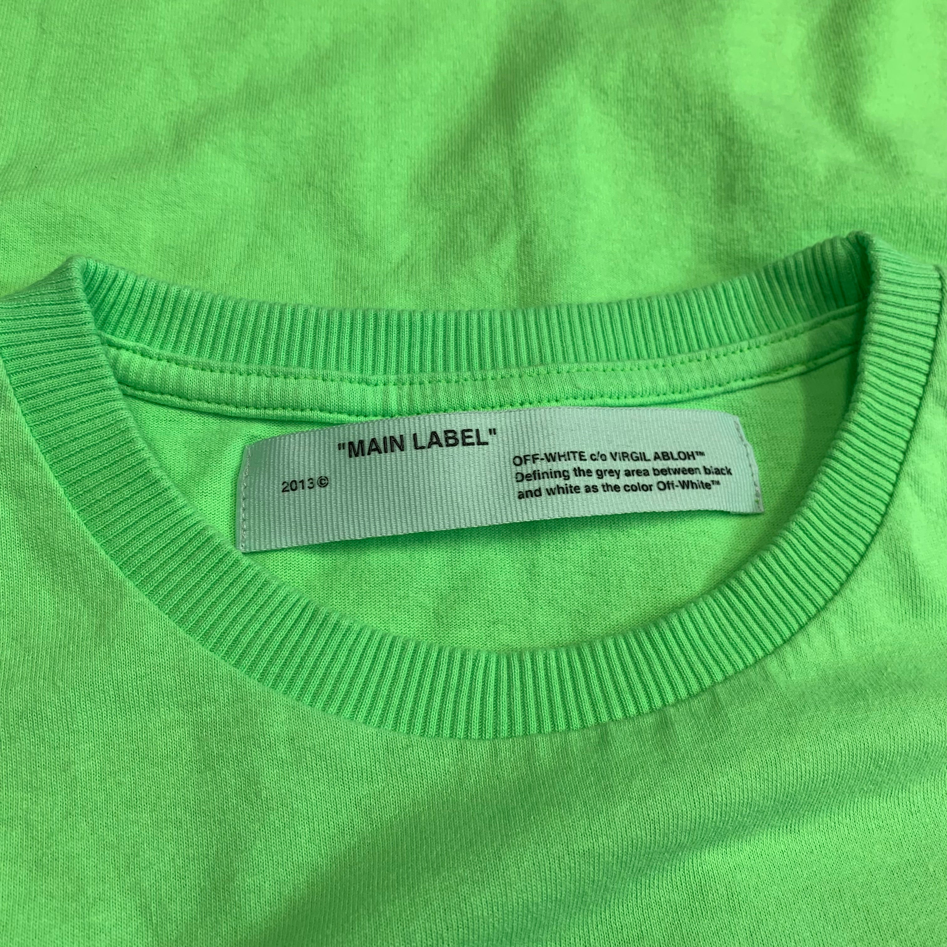 Off White XS Tee Empty Gallery Staff Green T-Shirt Virgil Abloh