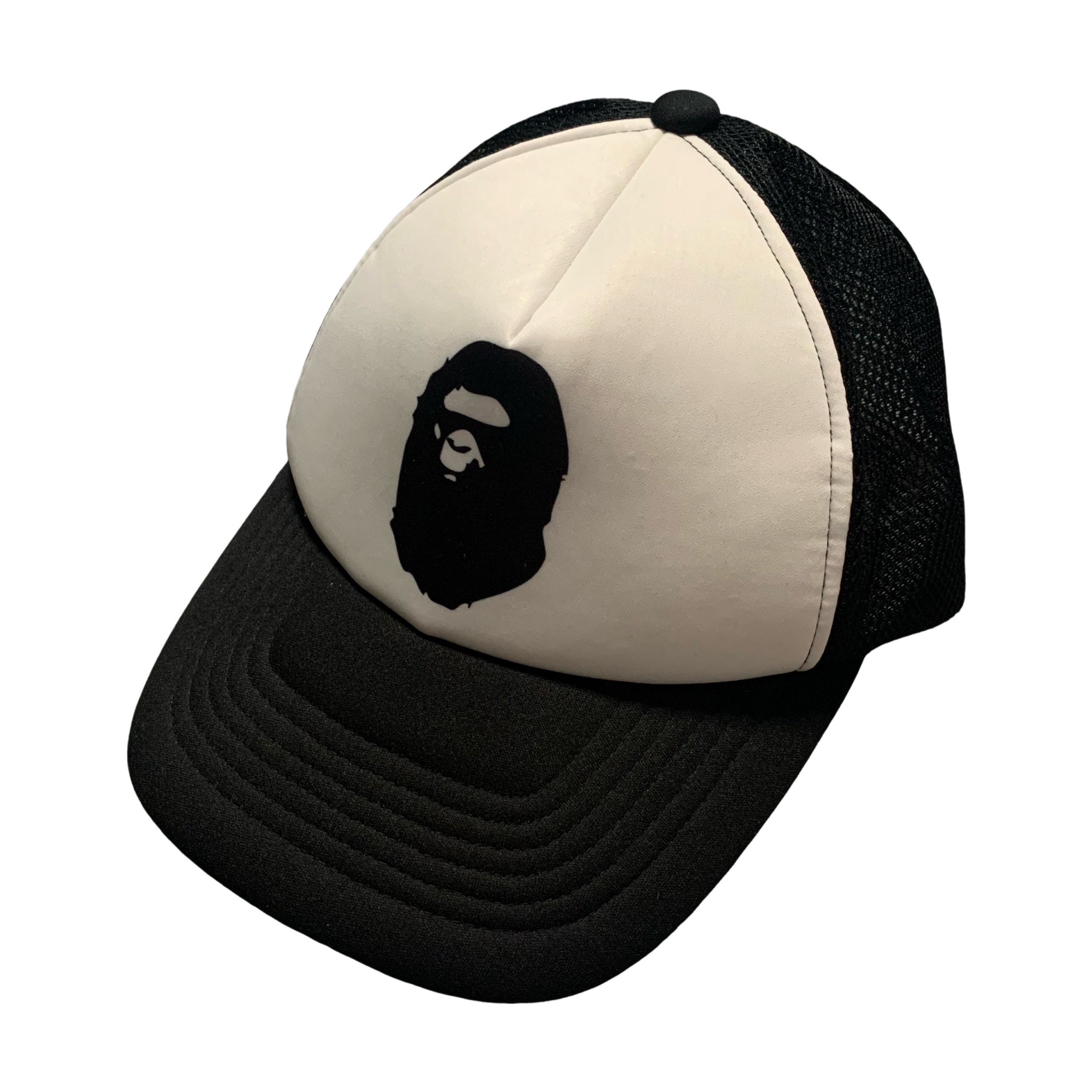 Bape Cap Ape Head Black White Trucker Hat