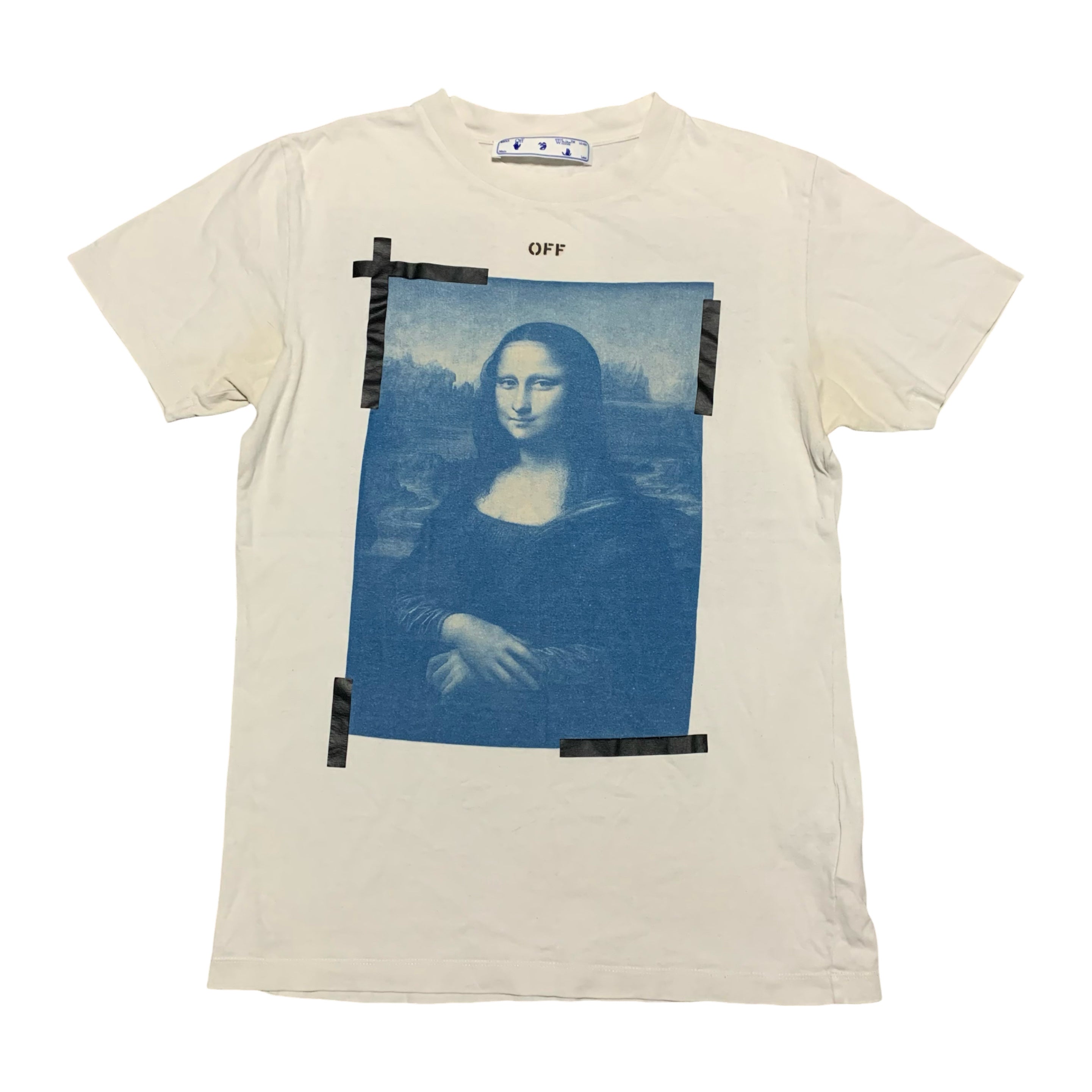 Off White Small Mona Lisa Arrows White Tee Virgil Abloh