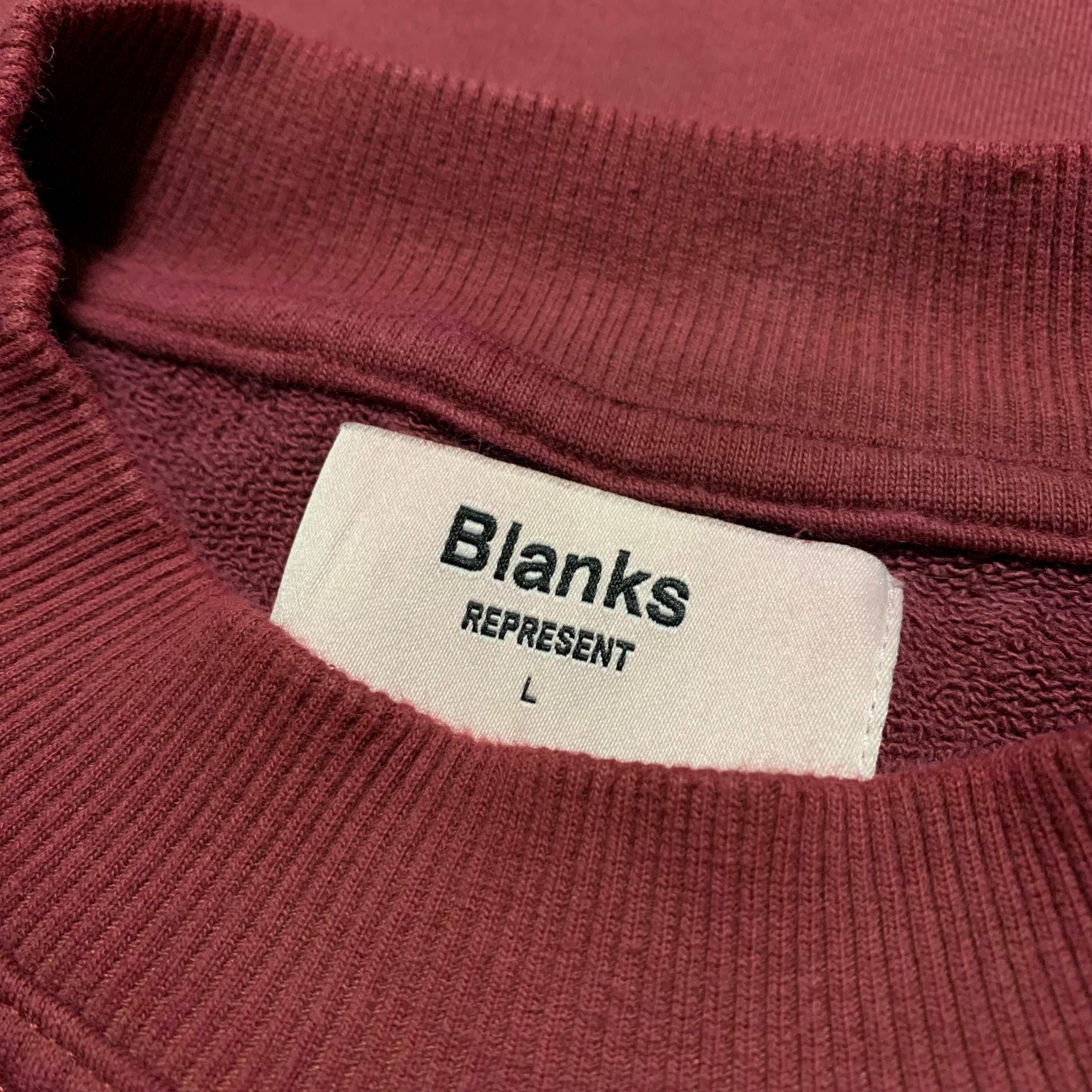 Represent Large Blanks Burgundy Red Sweater Sweatshirt Crewneck