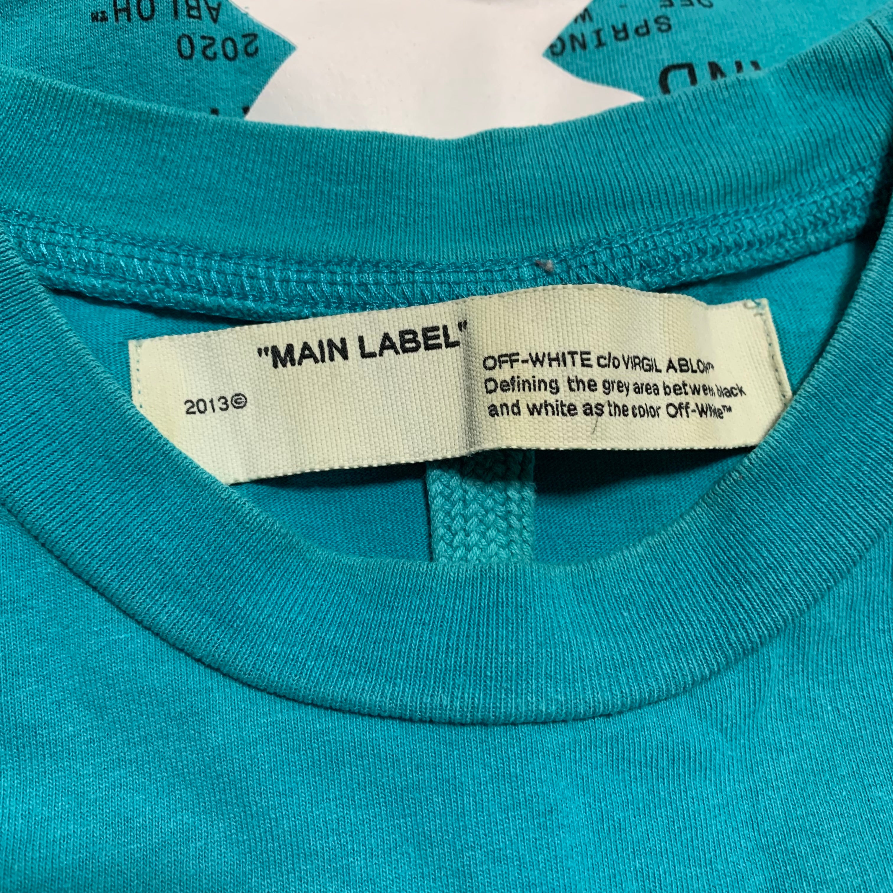 Off White Small Dripping Arrows Blue Tee Virgil Abloh