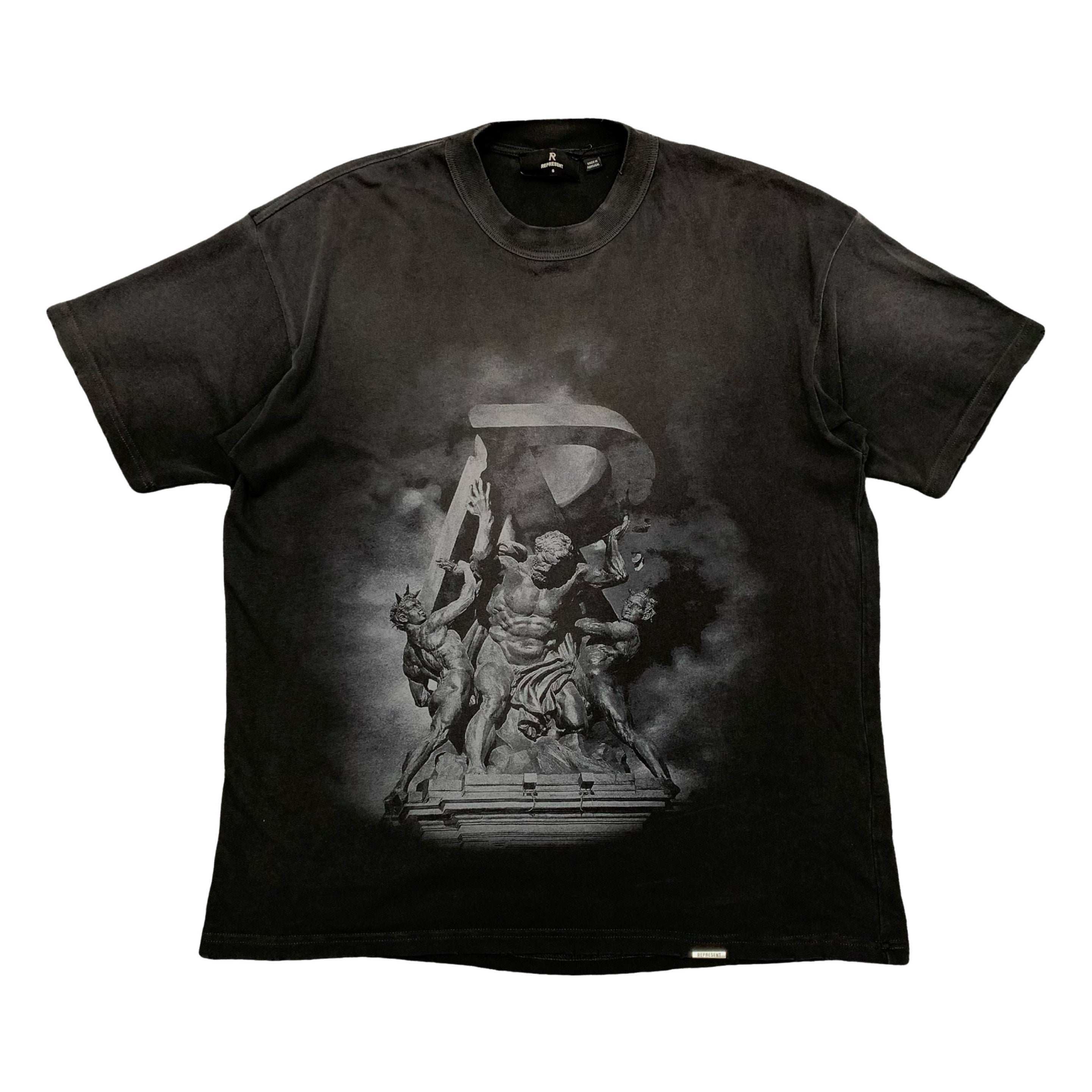 Represent Small Tee Atlas Stained Black T-Shirt