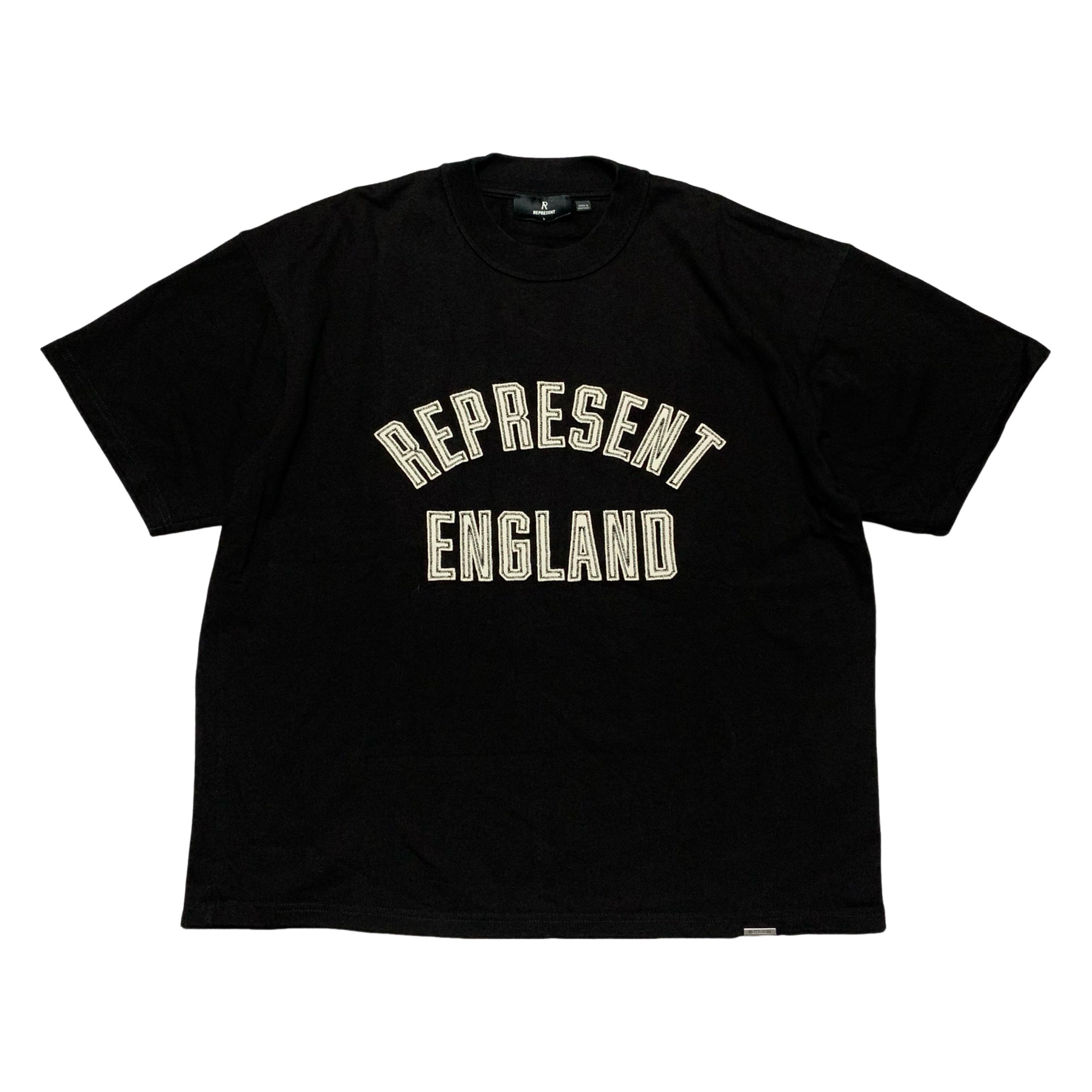 Represent Large Applique England Jet Black Tee