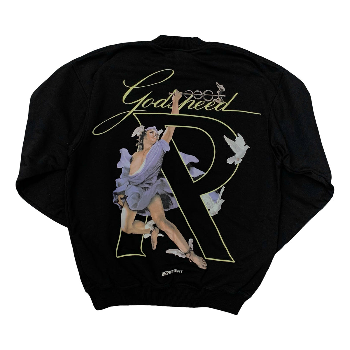 Represent XS Sweatshirt Hermes Black Crewneck Godspeed