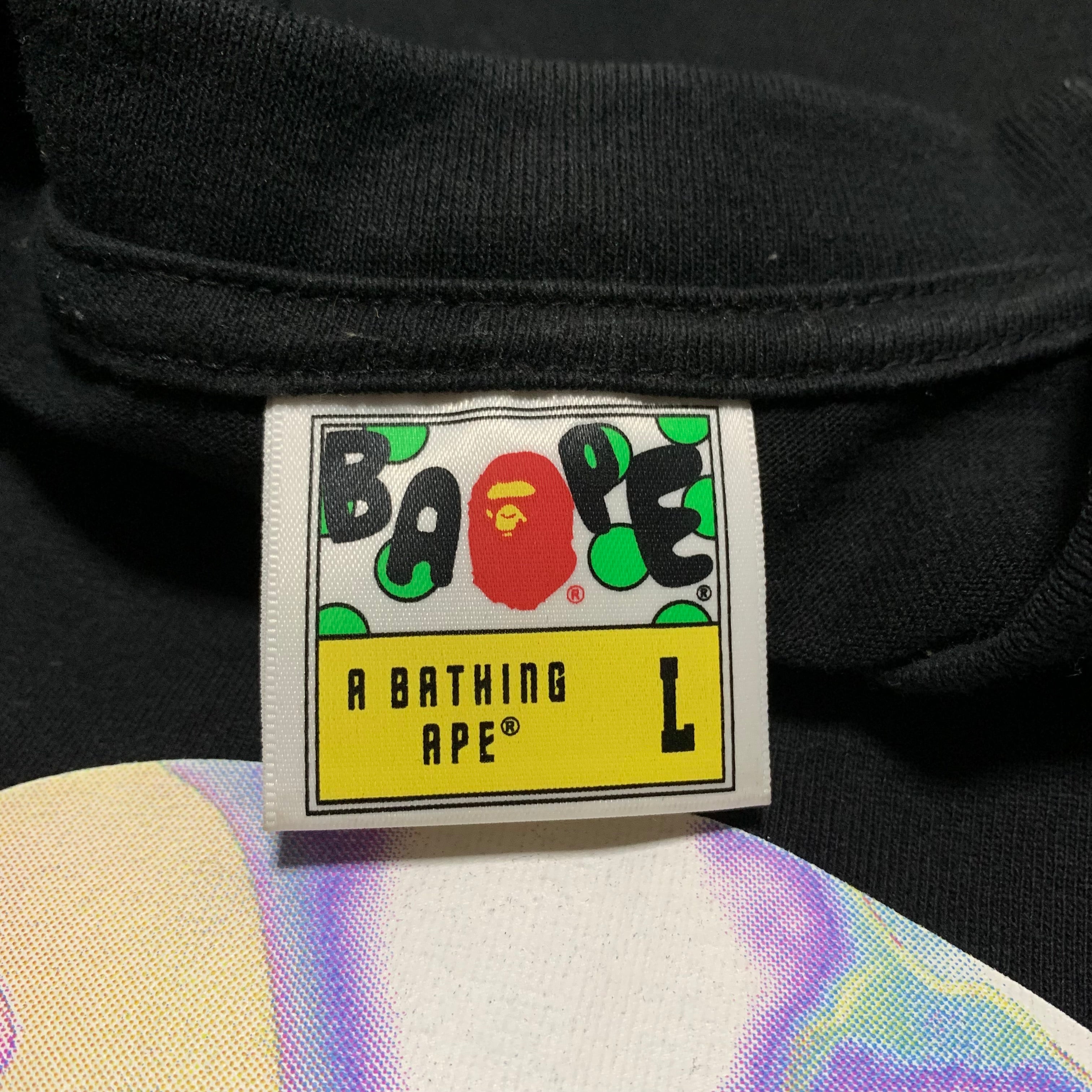 Bape Large Lighting Ape Head Black Tee A Bathing Ape