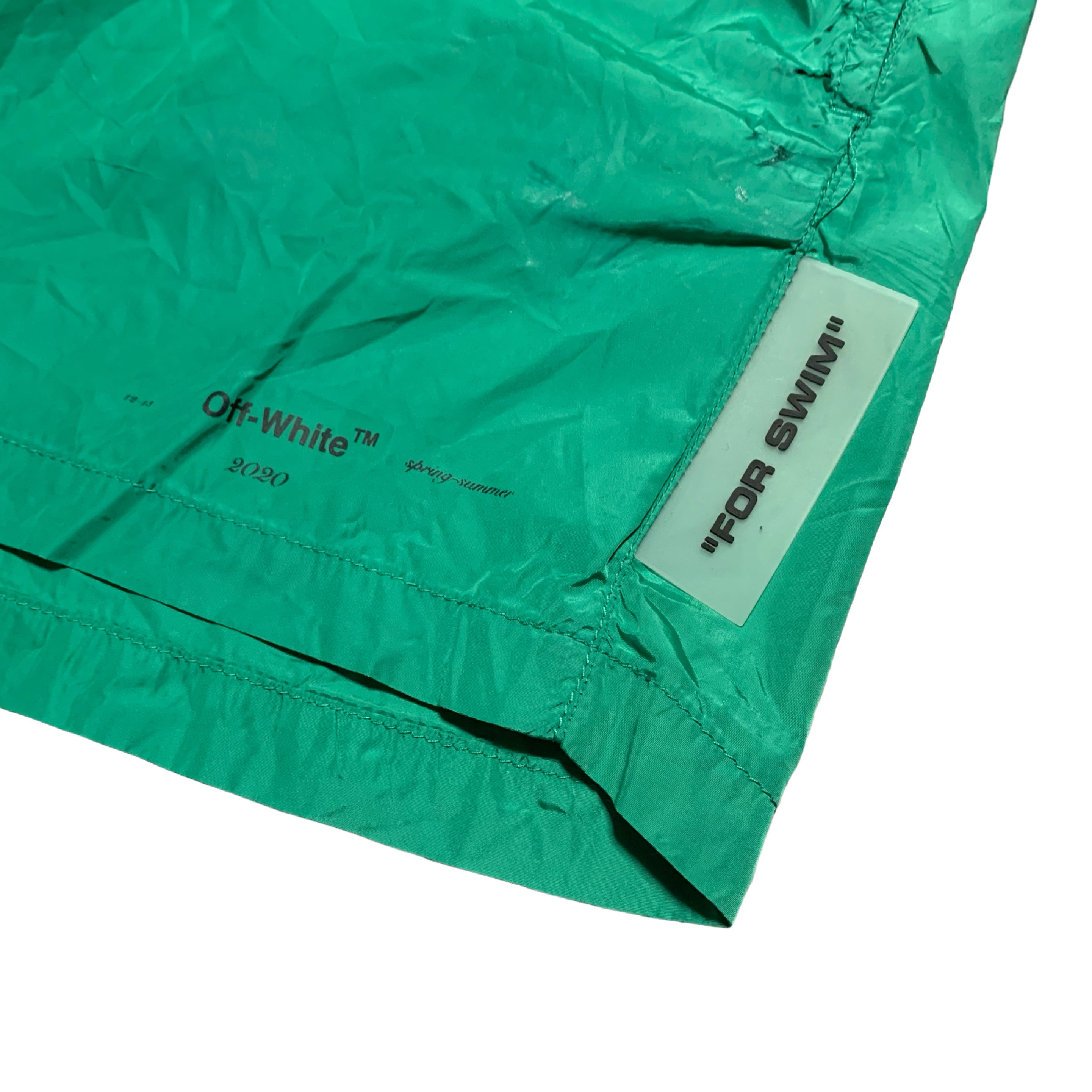 Off White XL Swim Shorts Green Bottoms Virgil Abloh