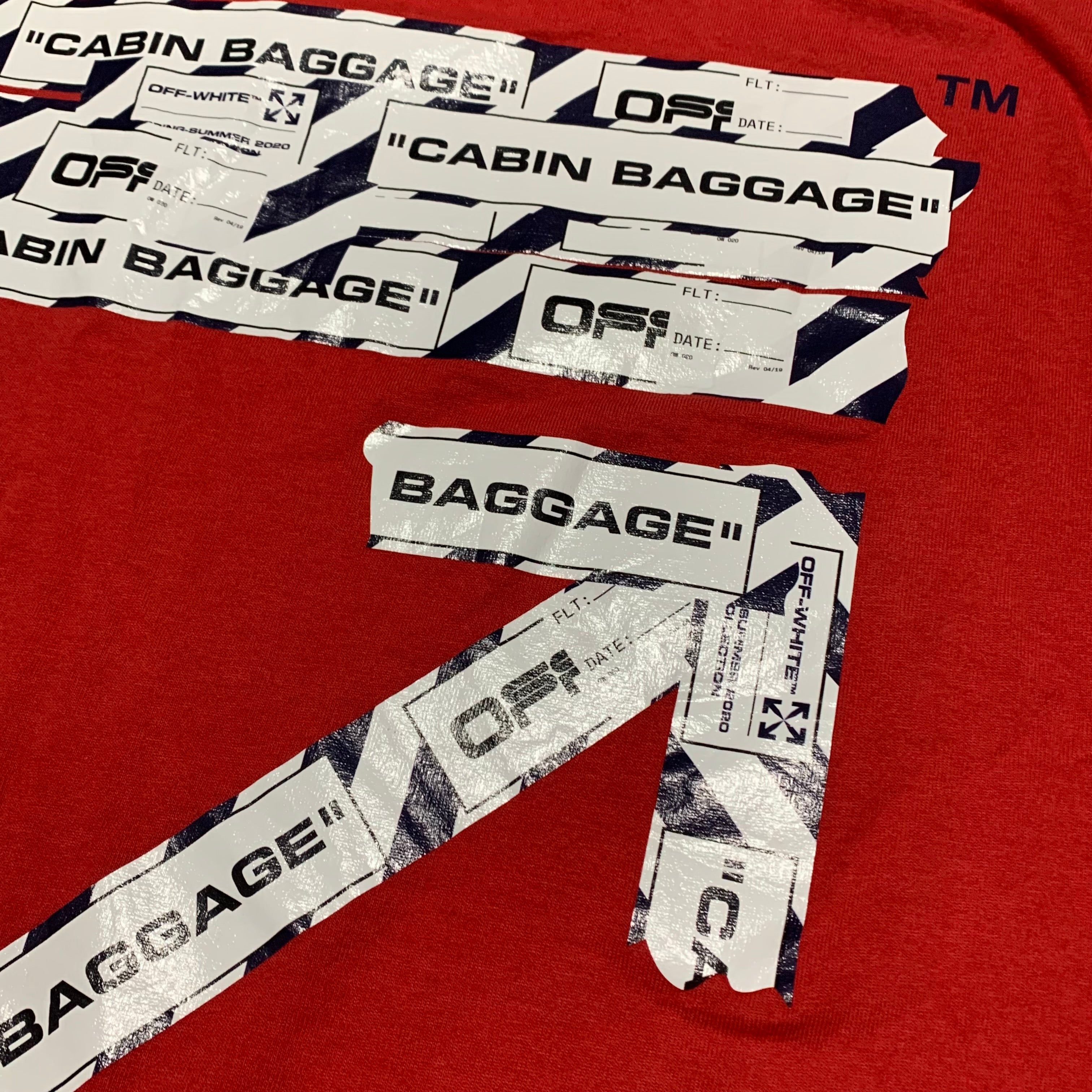 Off White Large Airport Arrows Red Tee Virgil Abloh