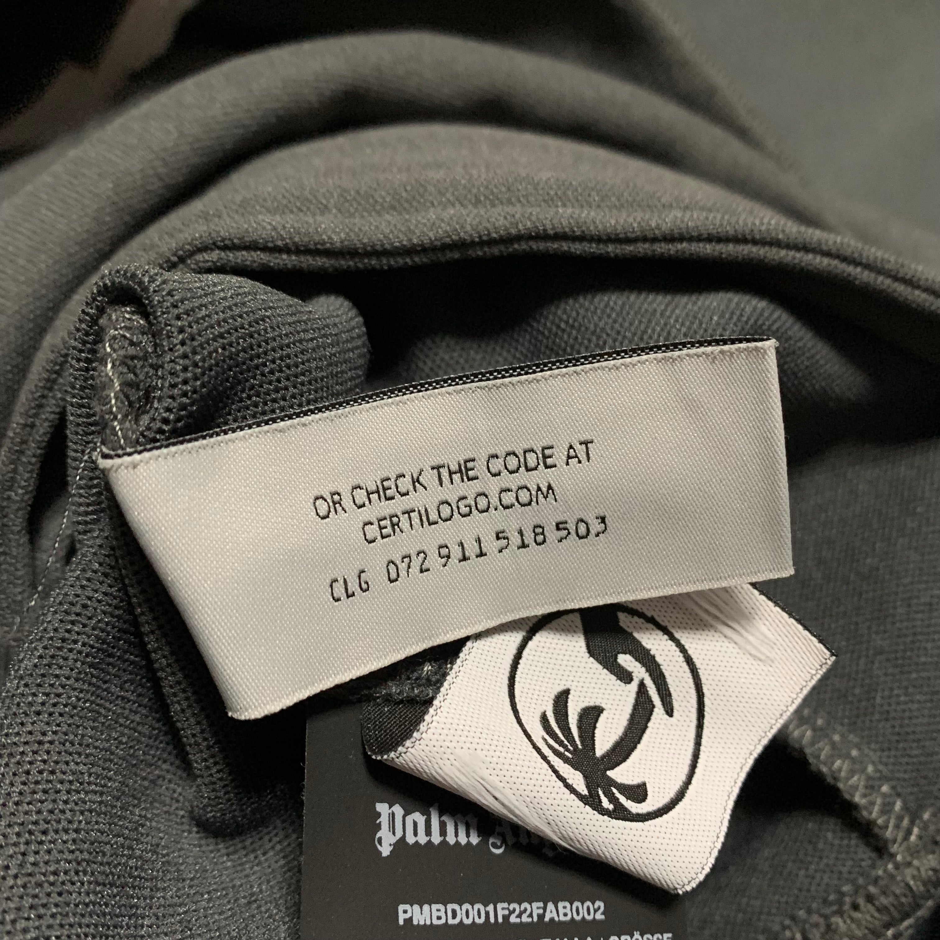 Palm Angels Medium Classic Track Jacket Zip Dark Grey