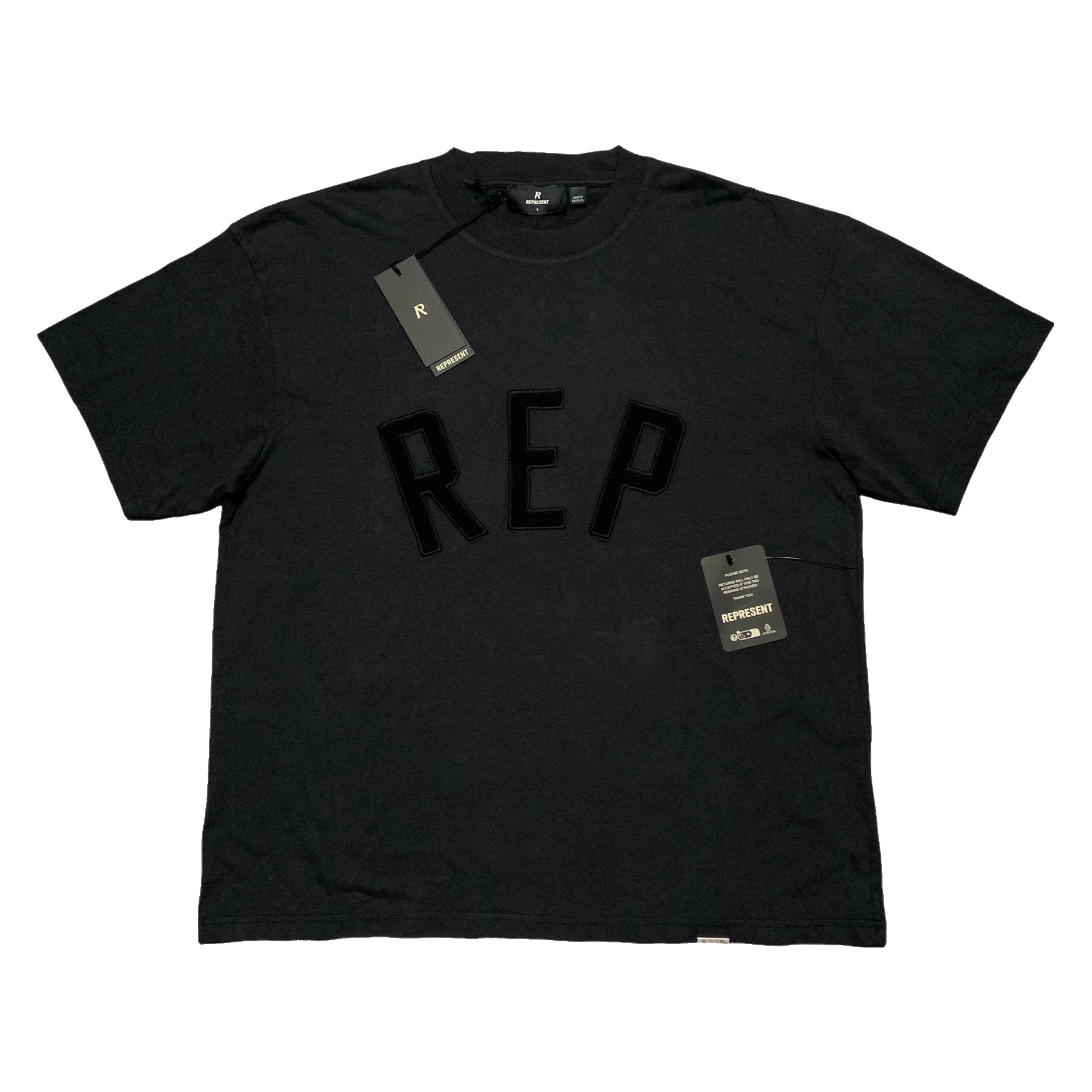 Represent Large Applique Off Black Tee