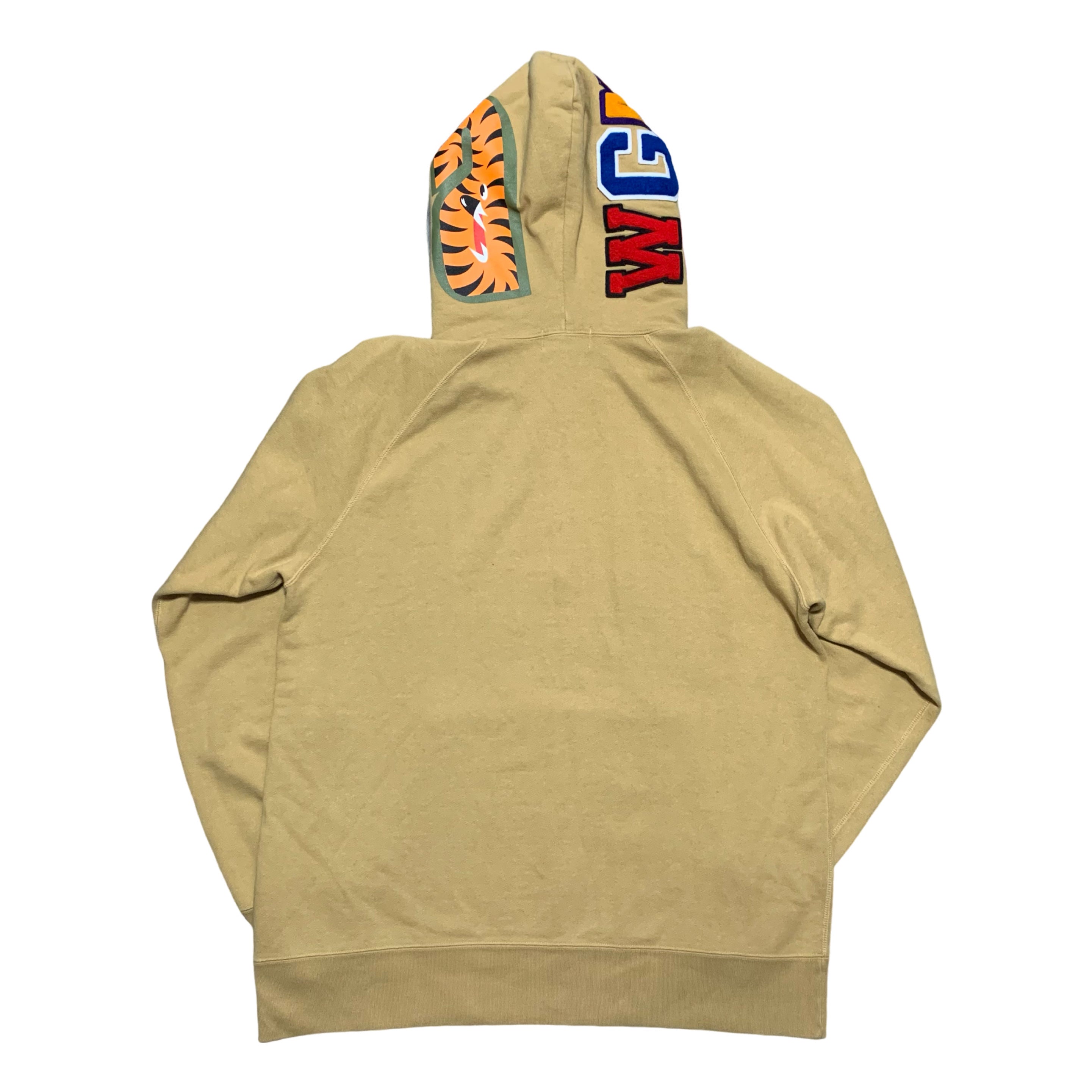 Bape XL Shark Mustard Beige Half Zip Hoodie A Bathing Ape