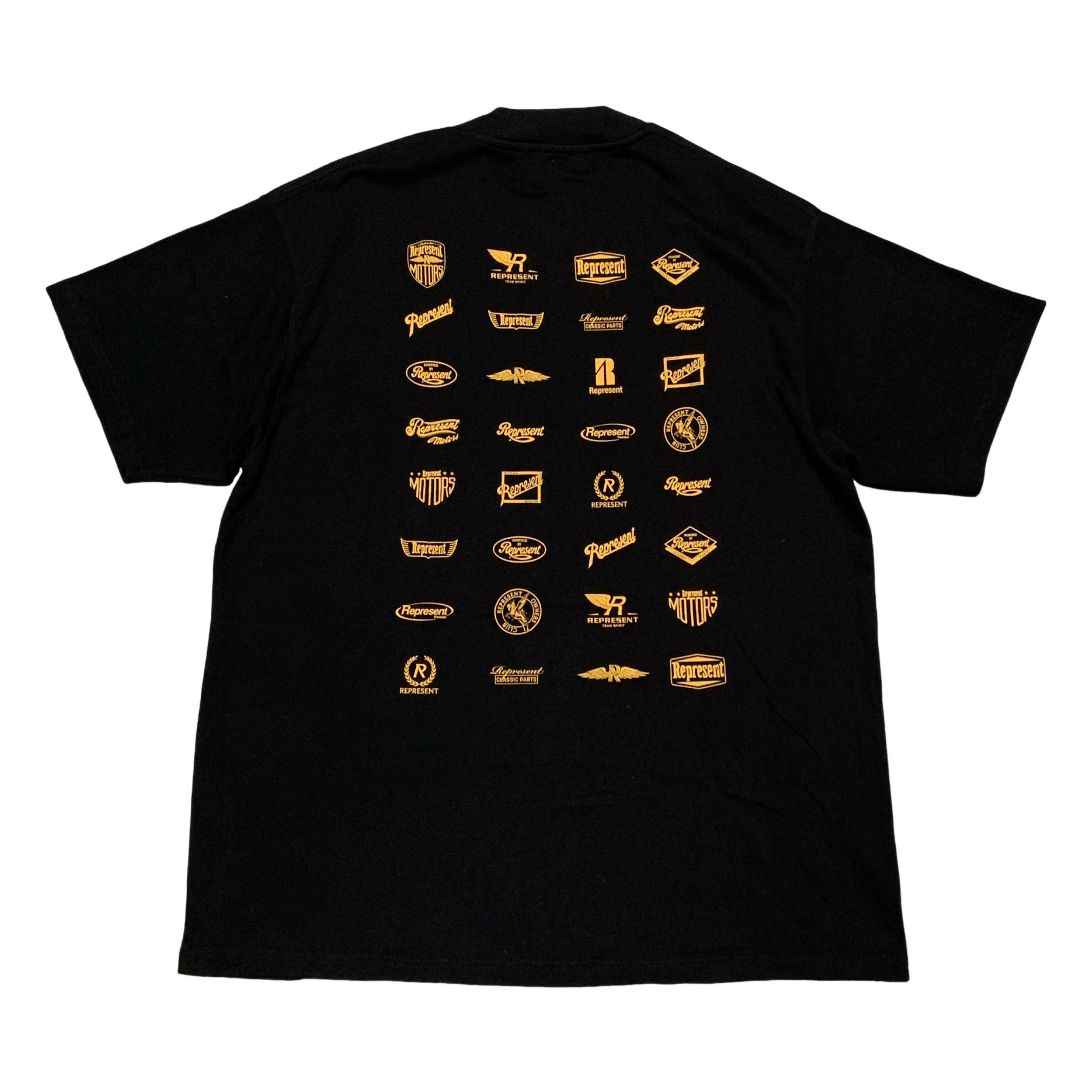 Represent Large Sample Logo Graphic Jet Black Tee
