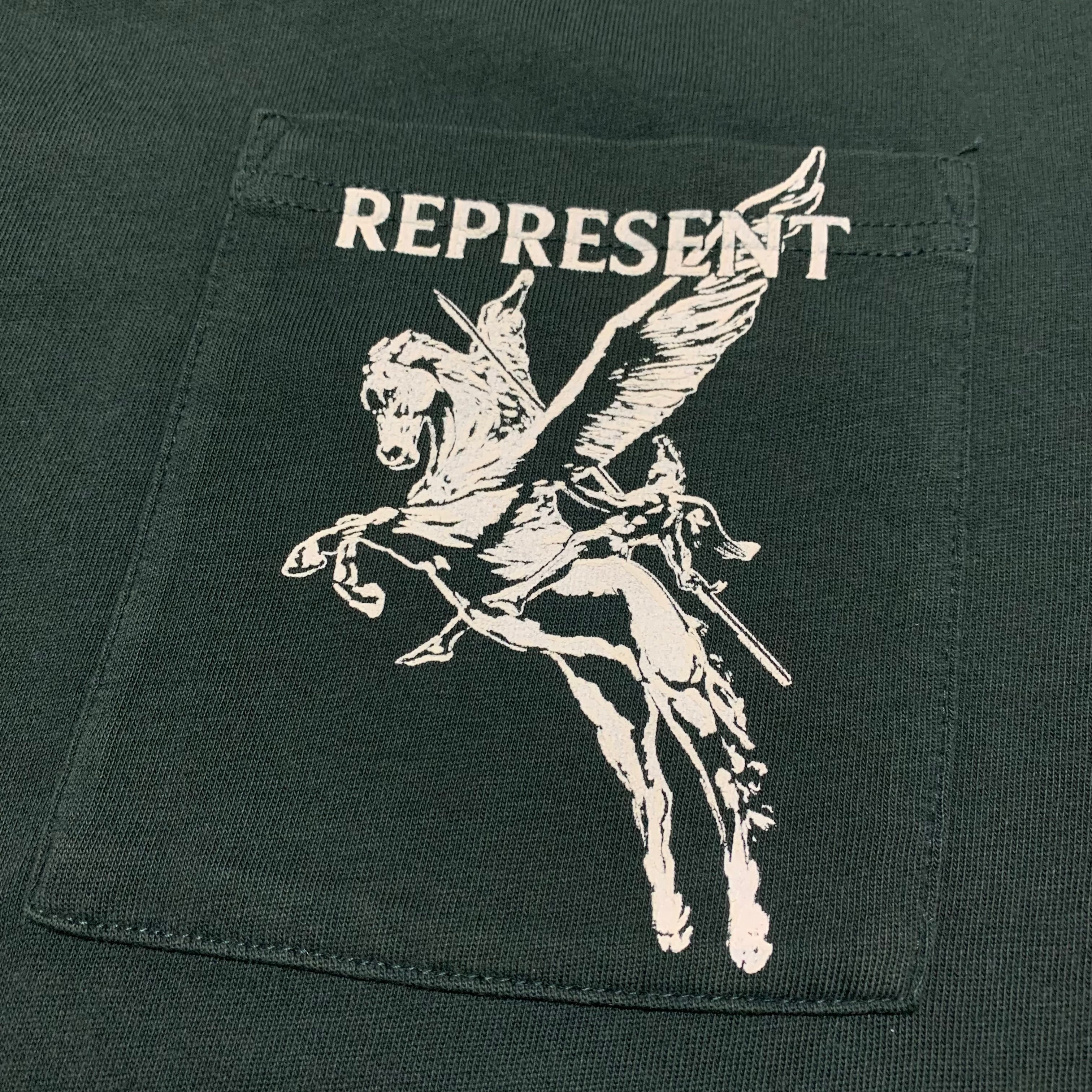 Represent Medium Mascot Vintage Green Pocket Tee