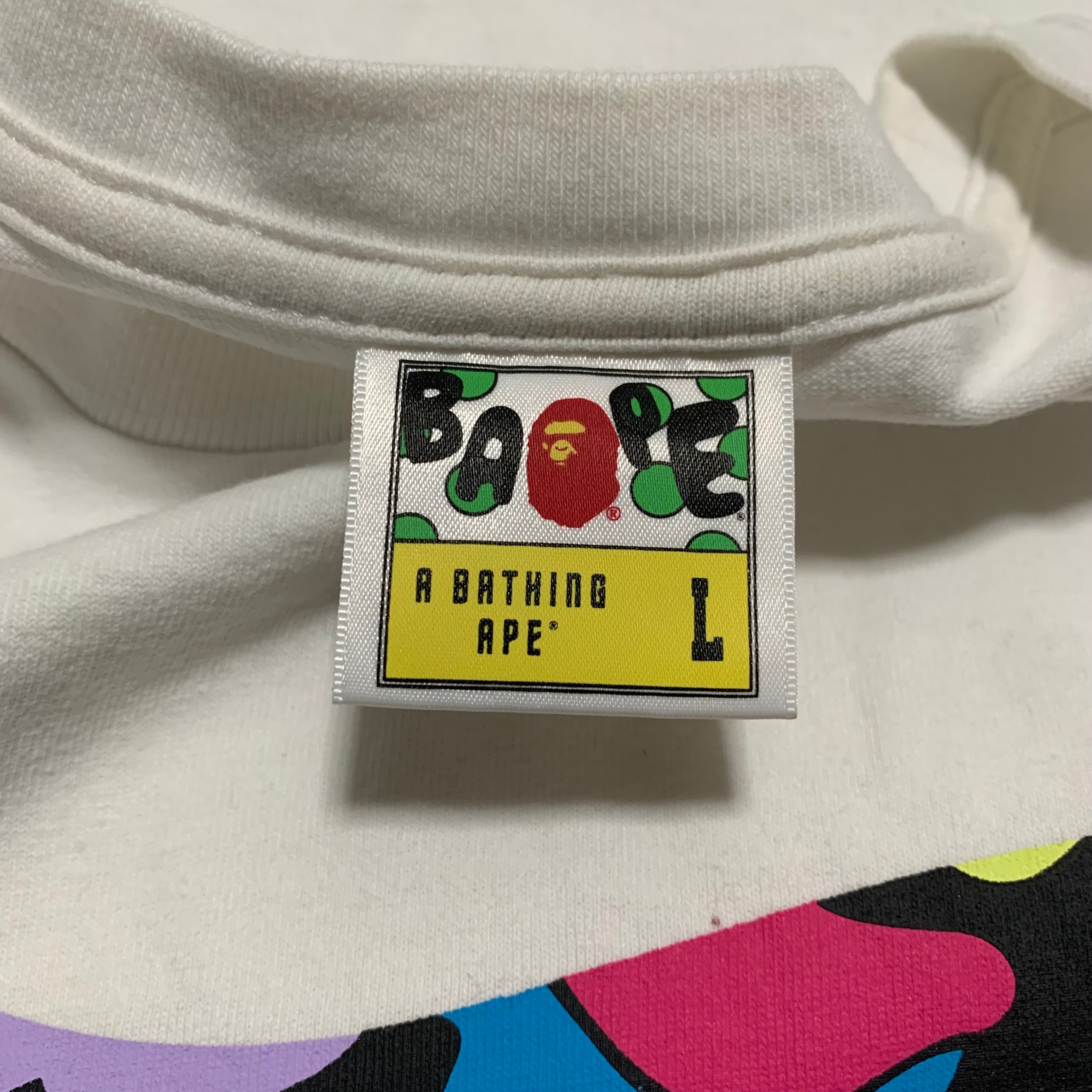 Bape Large Multi Camo Ape Face White Tee A Bathing Ape