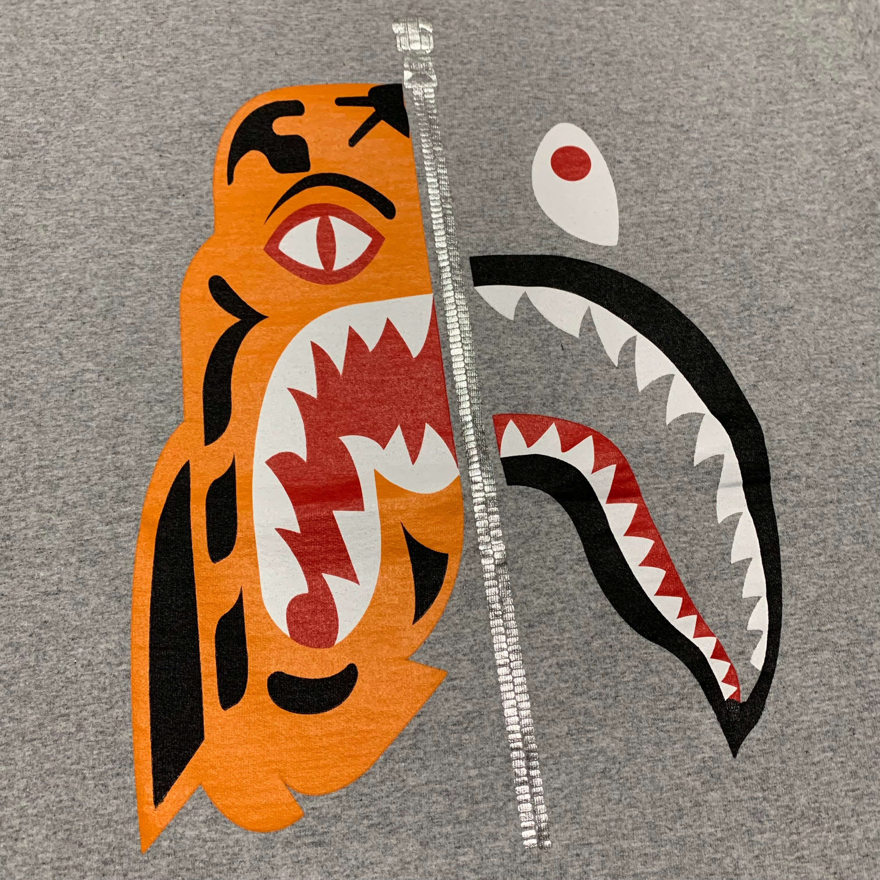 Bape Medium Tiger Shark Grey Tee A Bathing Ape