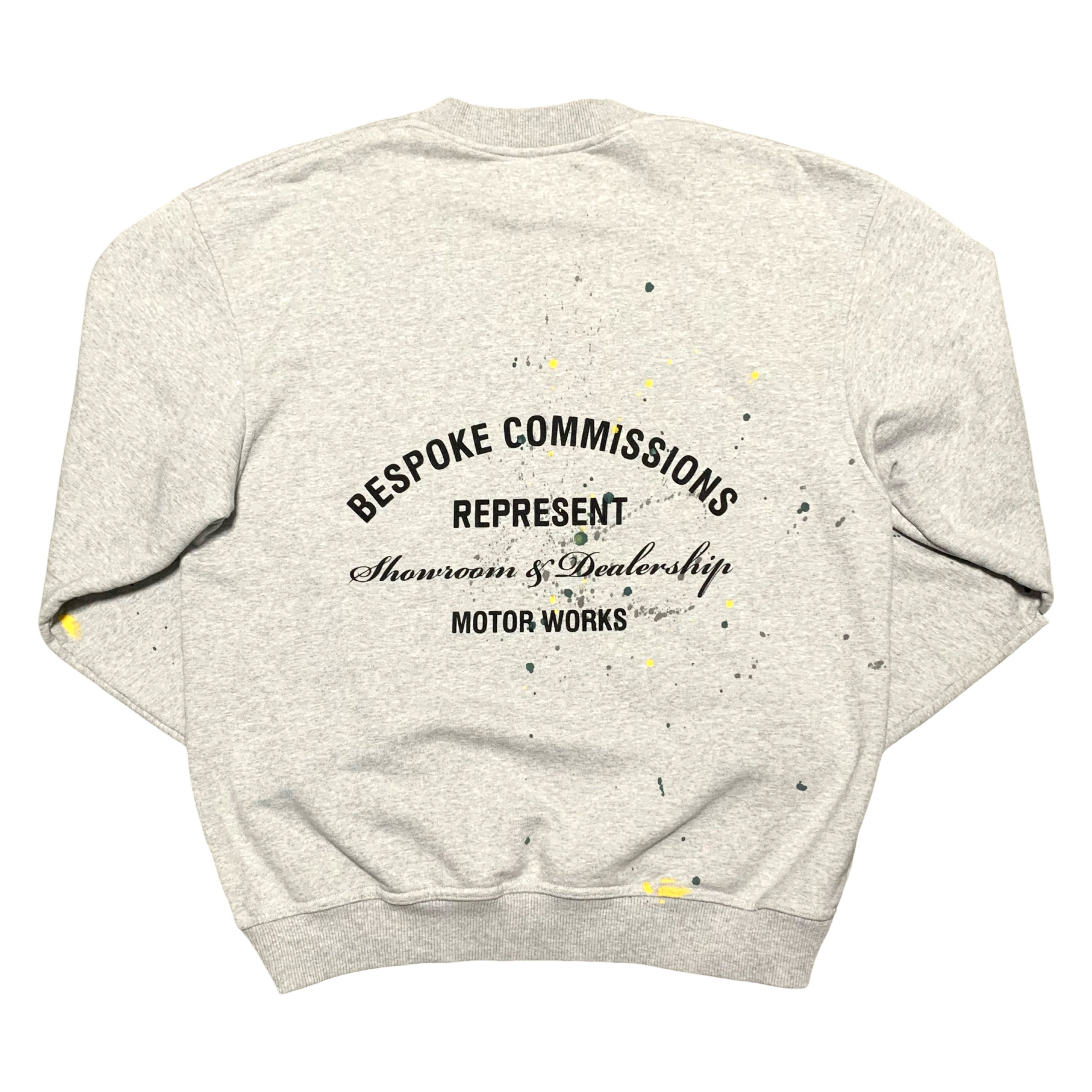 Represent XS Bespoke Commissions Grey Sweater Sweatshirt Crewneck Paint Splatter